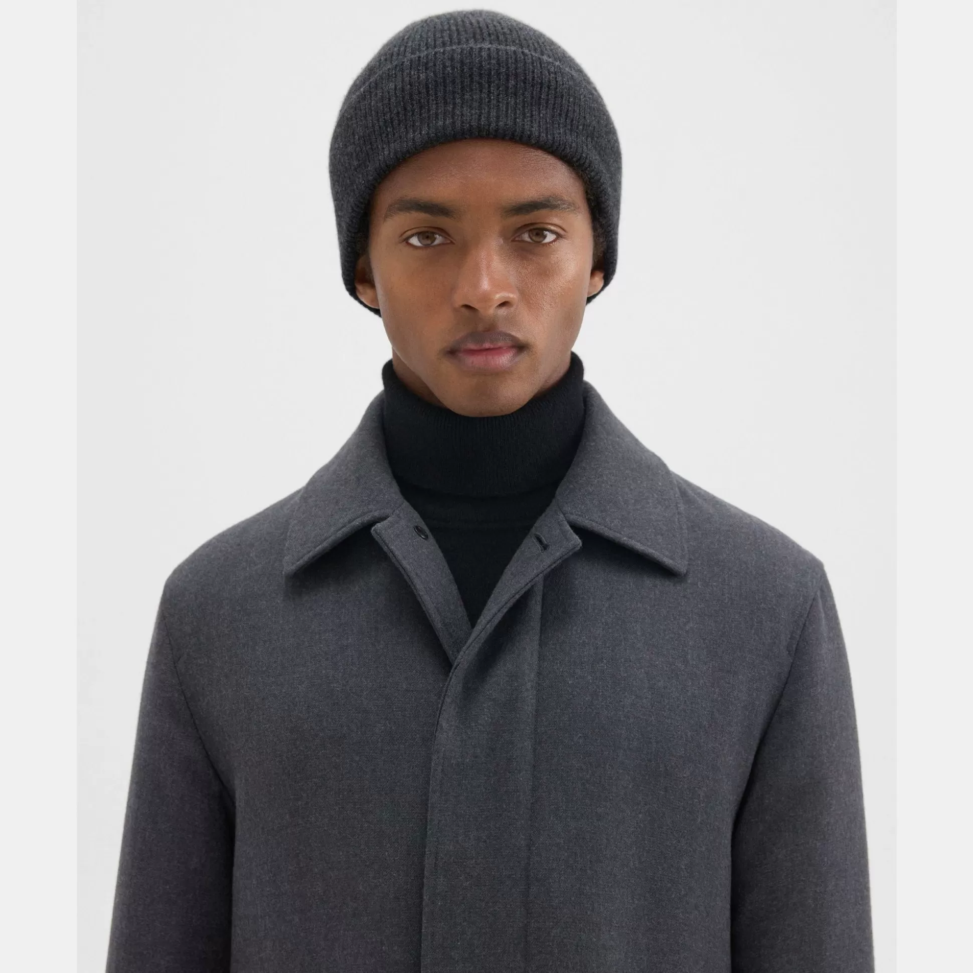 Theory Camden Beanie In Ribbed Cashmere-Men Accessories