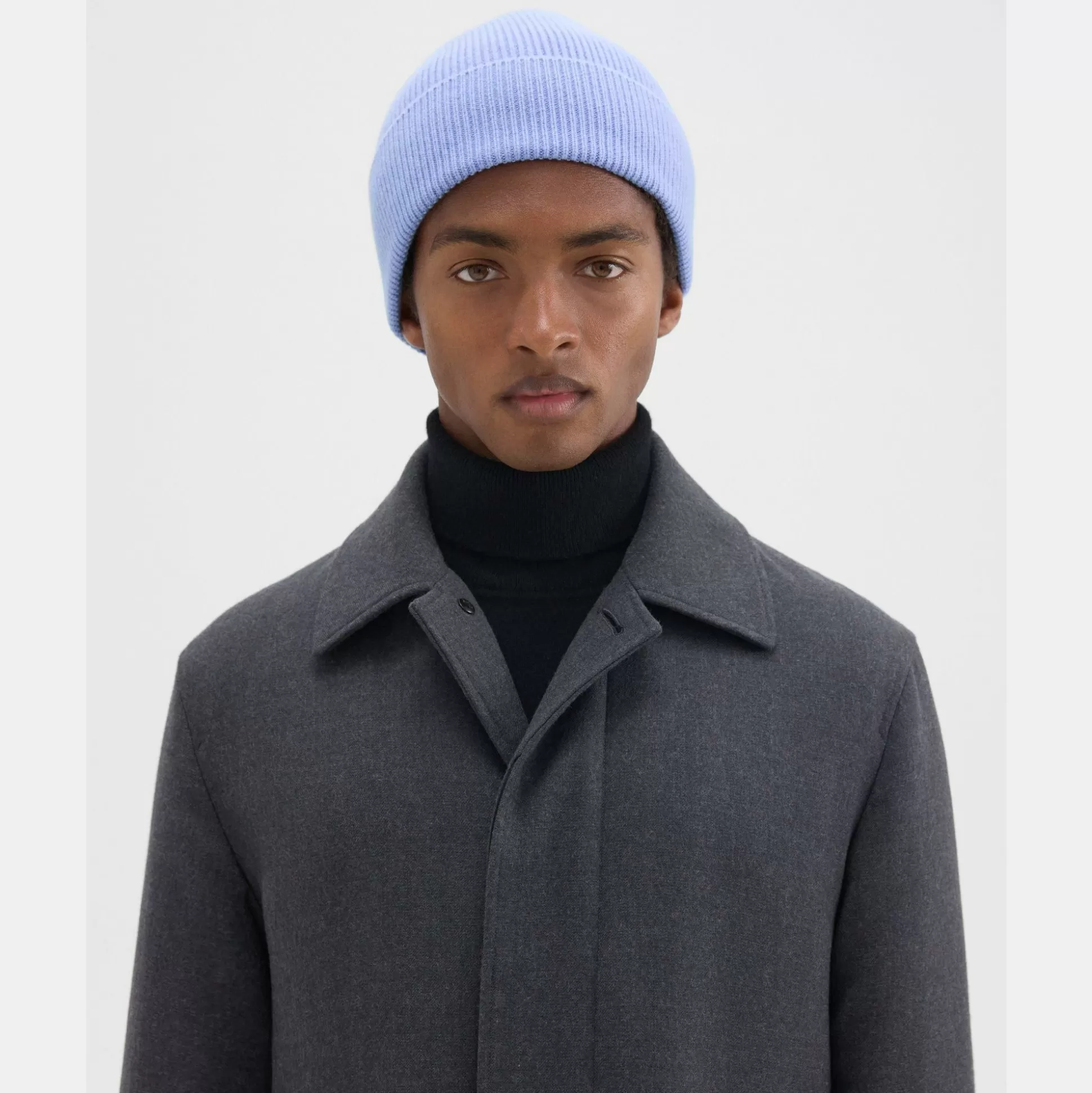 Theory Camden Beanie In Ribbed Cashmere-Men Accessories