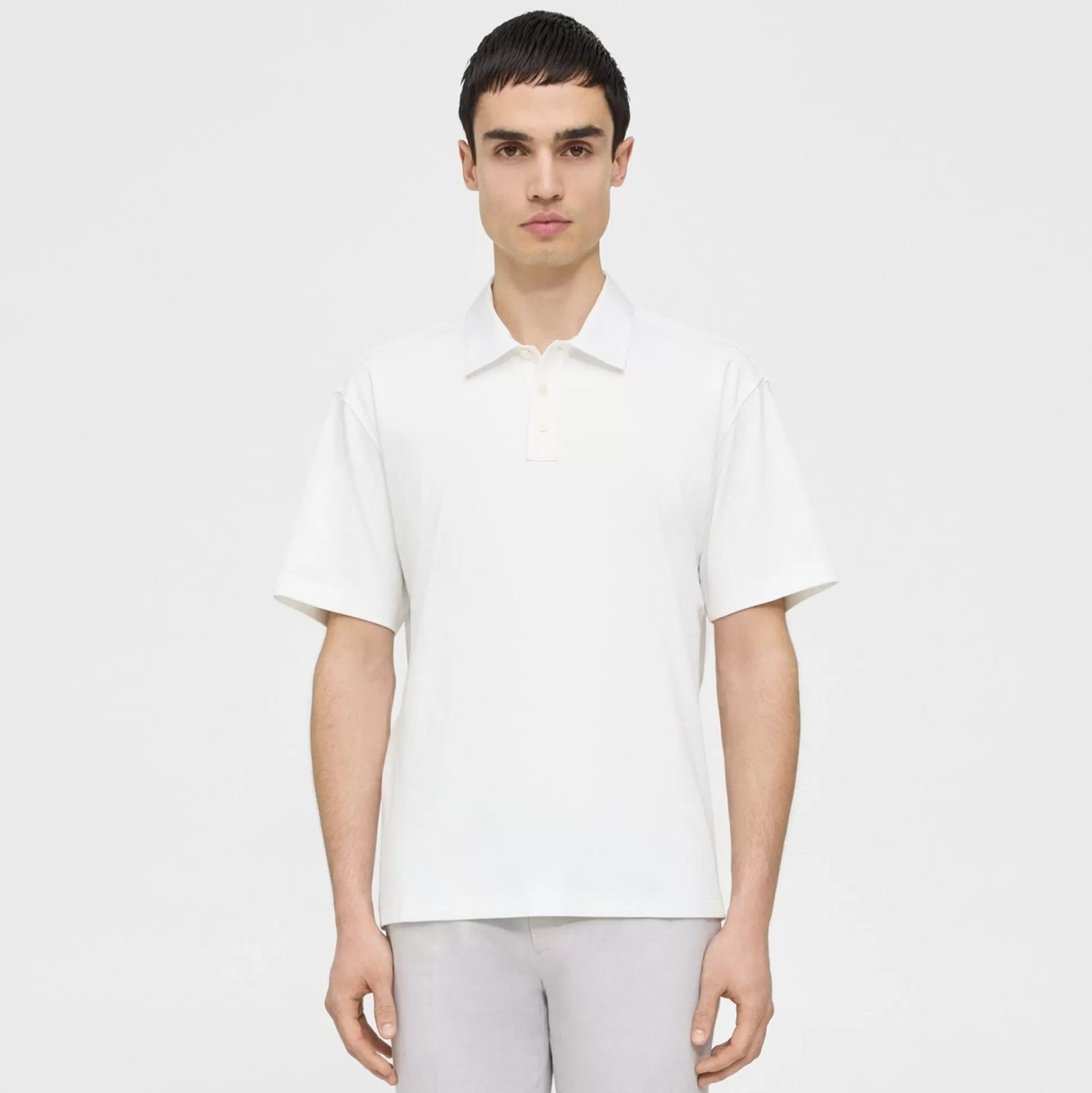 Theory Carlom Combo Polo In Cotton Jersey-Men T-shirts + Polos