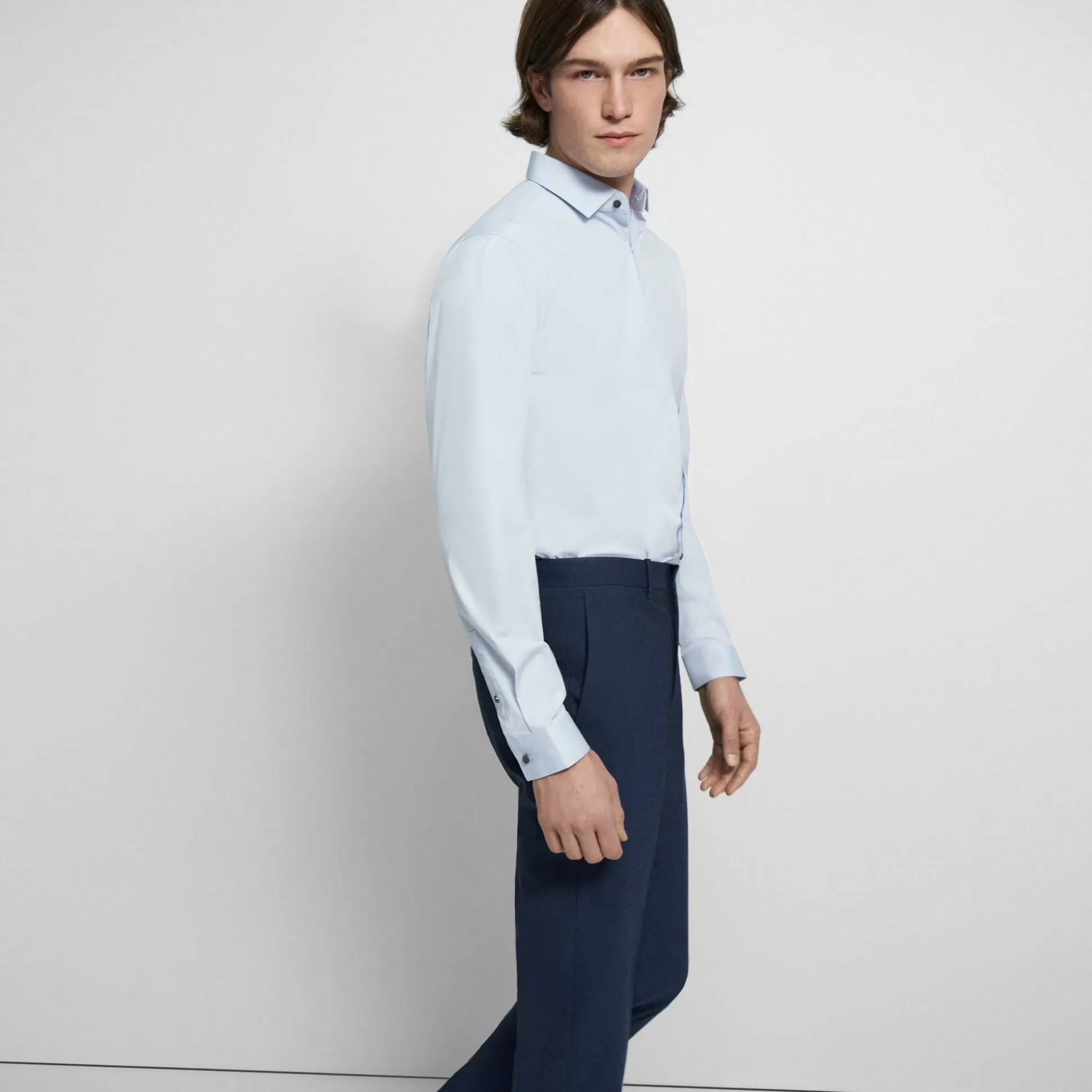 Theory Cedrick Shirt In Stretch Cotton-Men Shirts