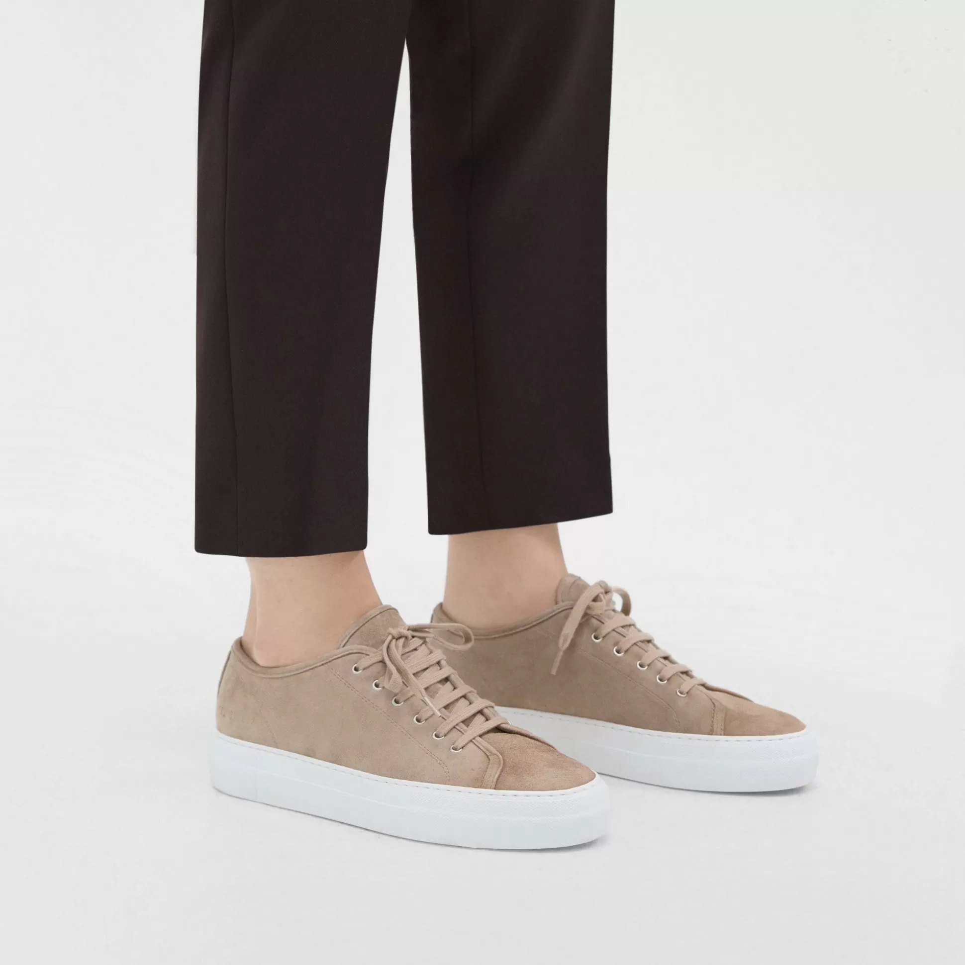 Theory Common Projects Women'S Tournament Shearling-Lined Low-Top Platform Sneakers-Women Shoes