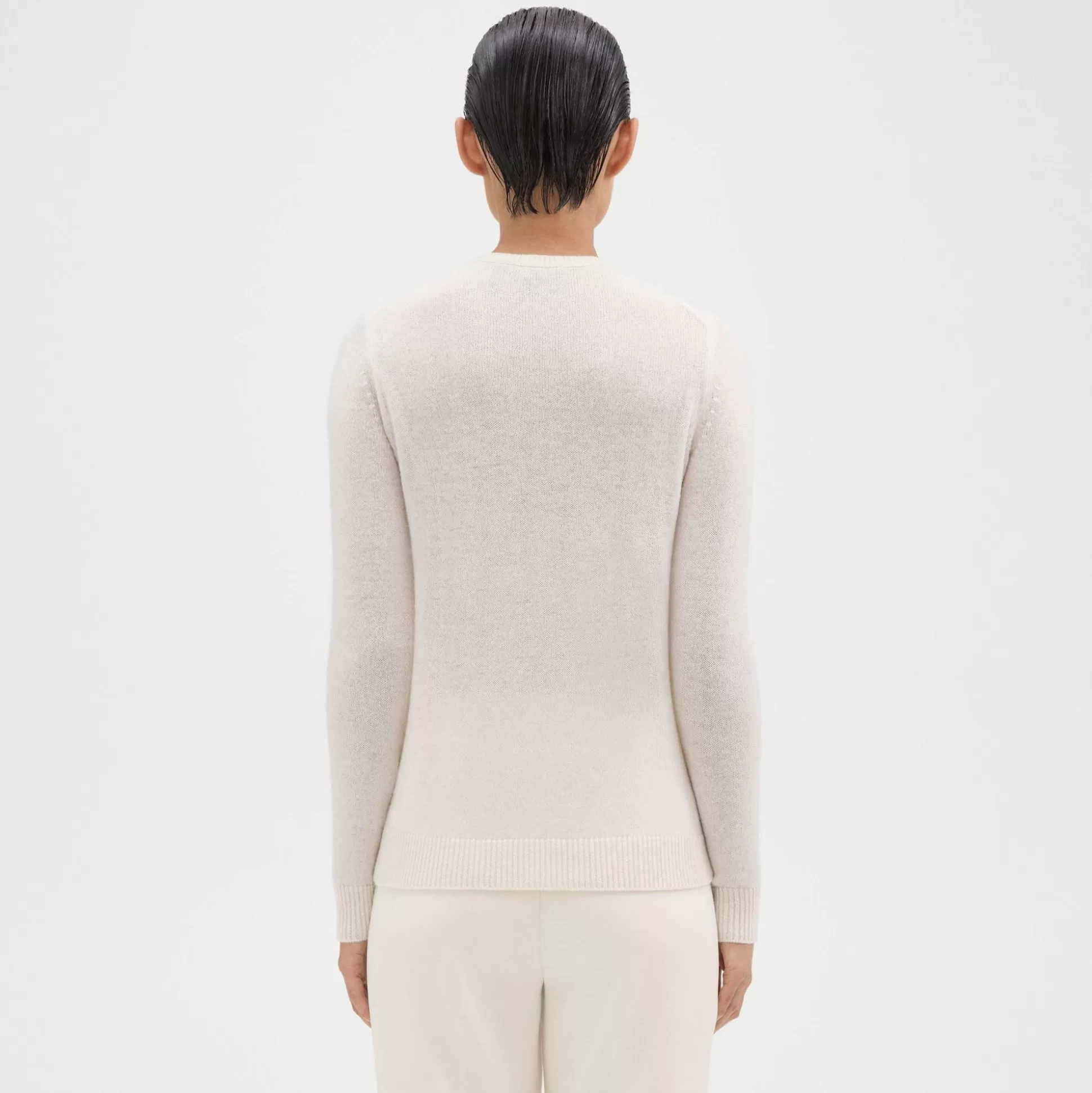 Theory Crewneck Sweater In Feather Cashmere-Women Sweaters + Cardigans