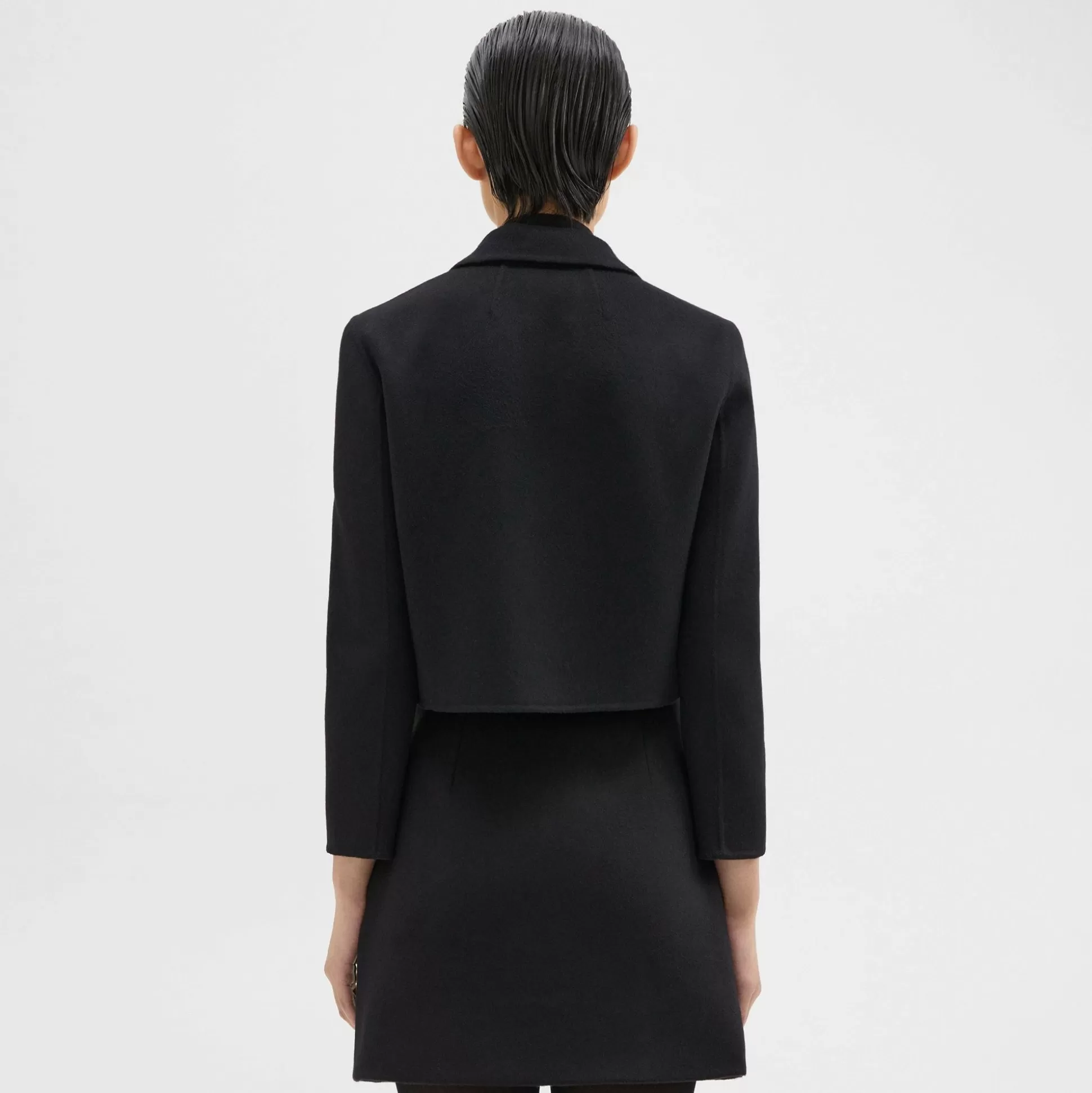 Theory Cropped Blazer In Double-Face Wool-Cashmere-Women Blazers + Jackets