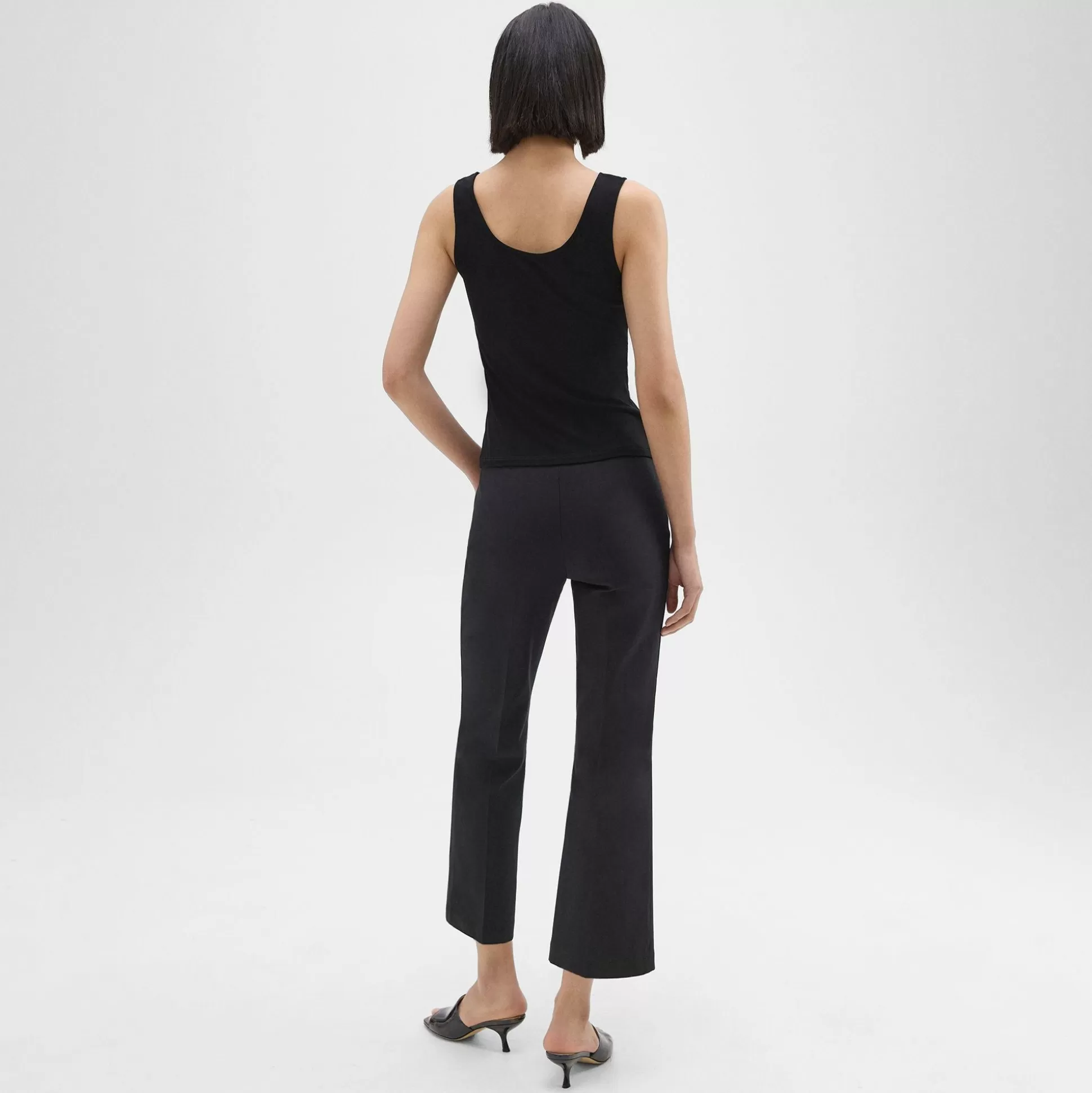 Theory Cropped Kick Pant In Stretch Cotton-Blend-Women Pants