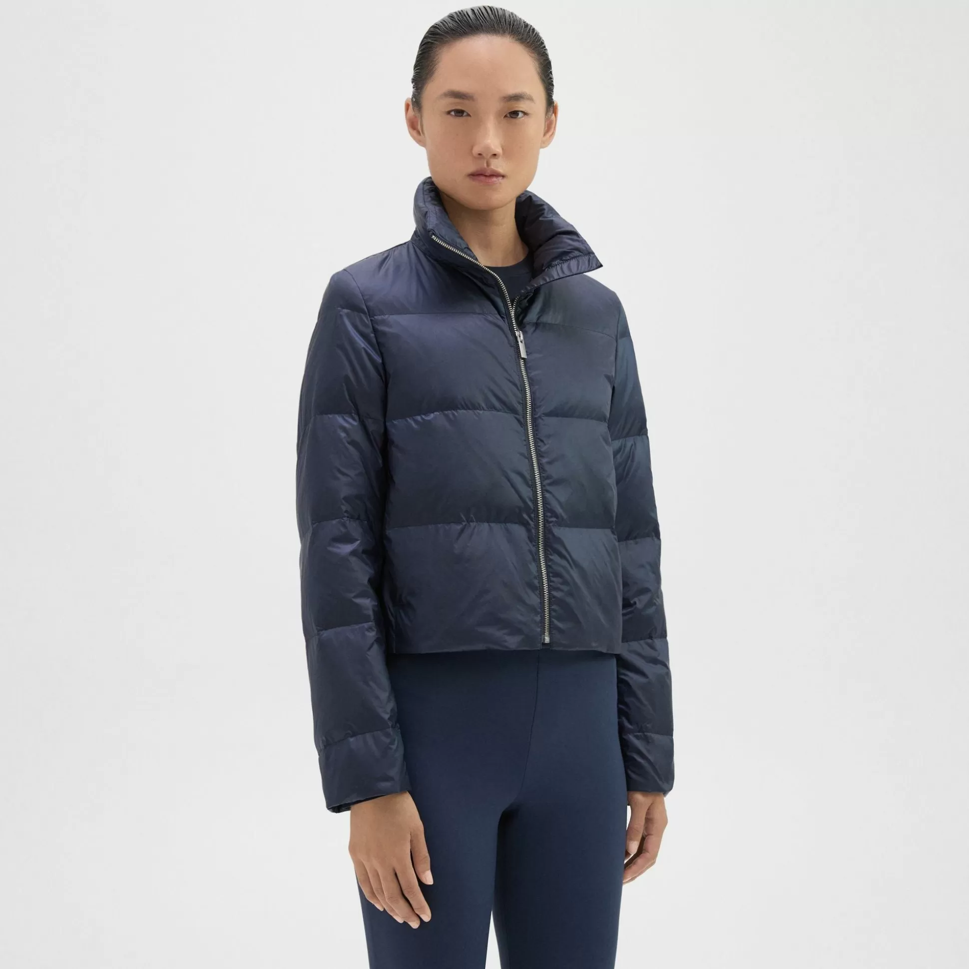 Theory Cropped Puffer Jacket In Recycled Nylon-Women Outerwear