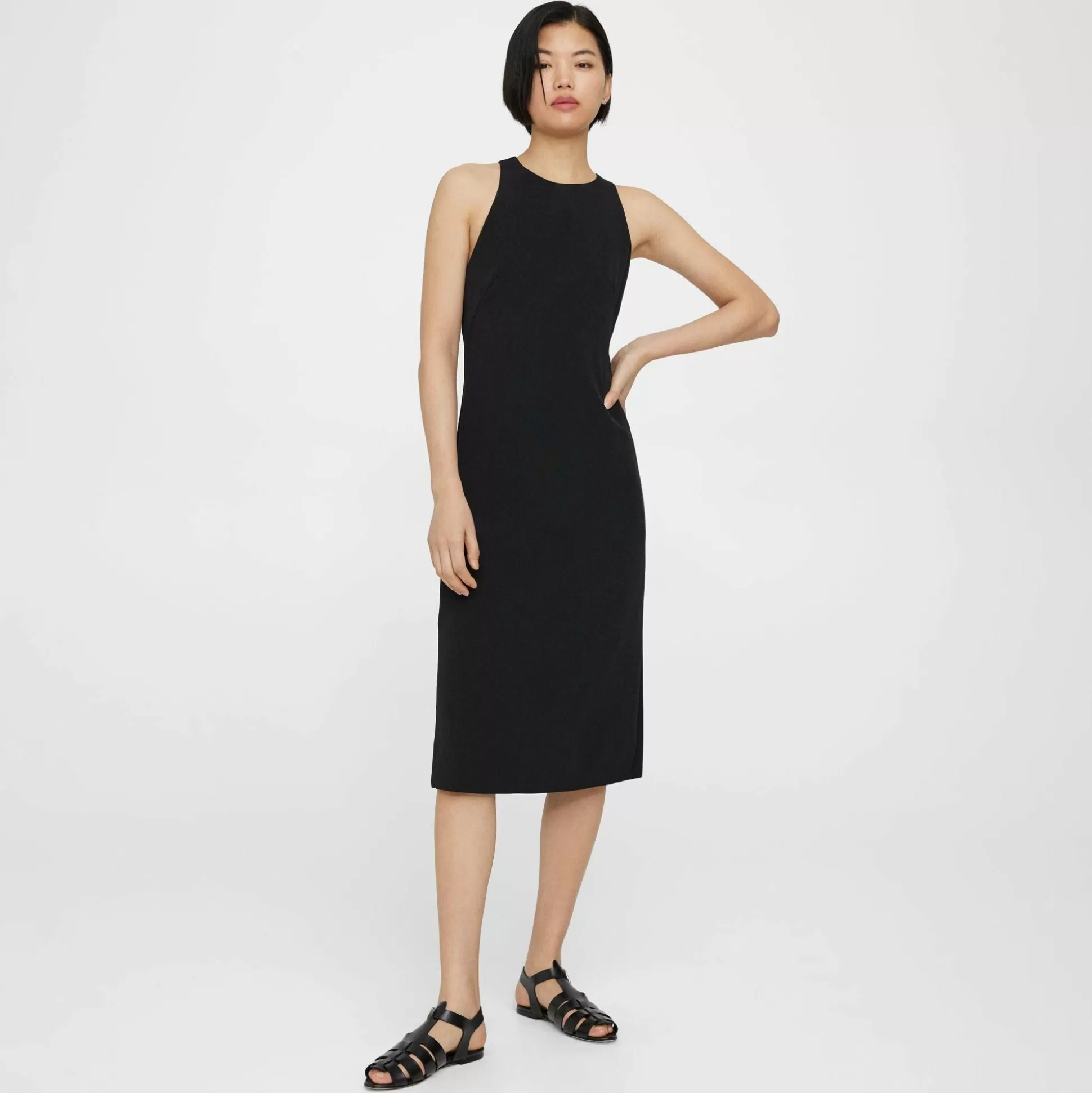 Theory Cross-Back Sheath Dress In Viscose-Women Dresses