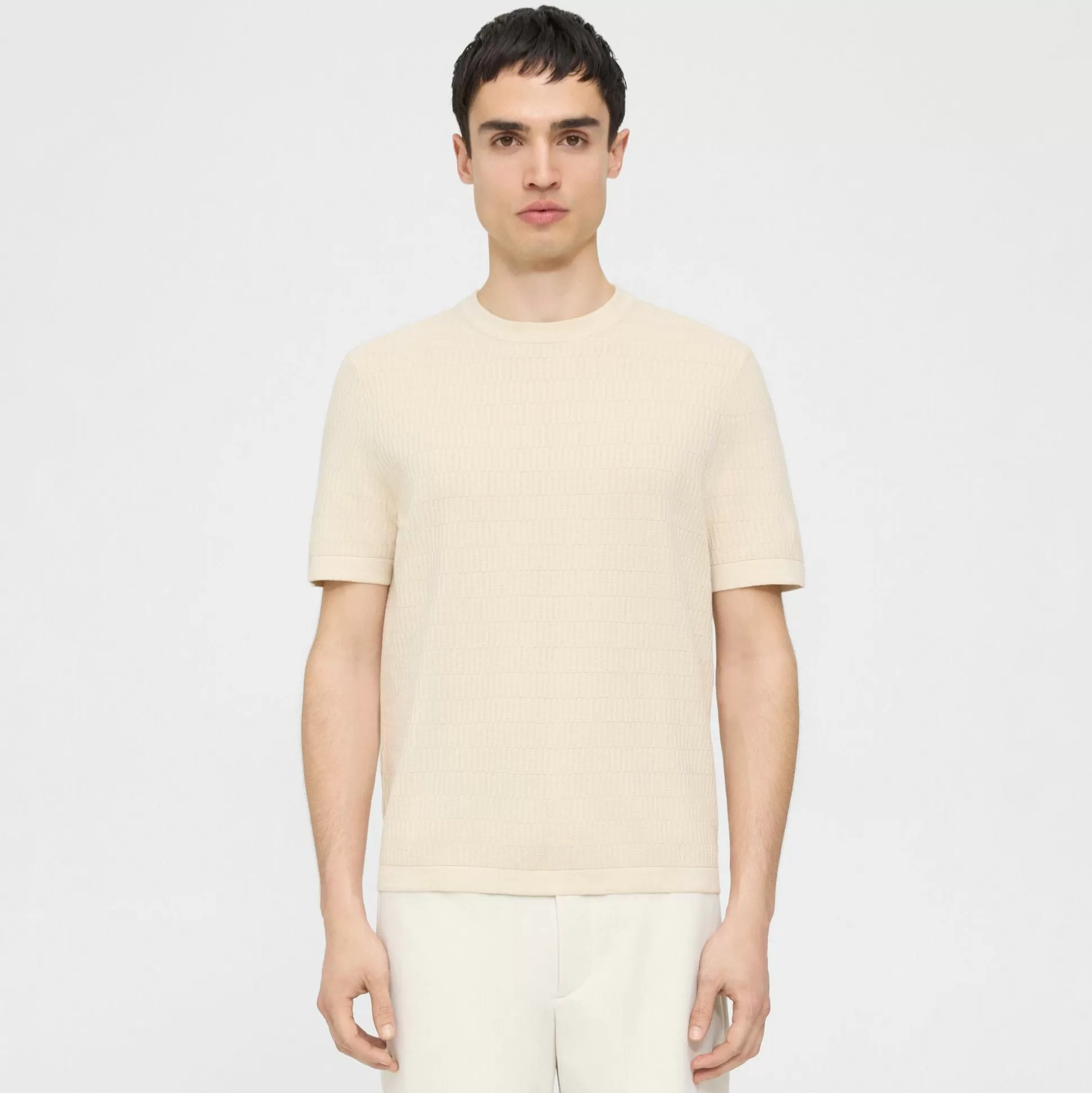 Theory Damian Tee In Cotton-Men T-shirts + Polos | Sweaters + Cardigans