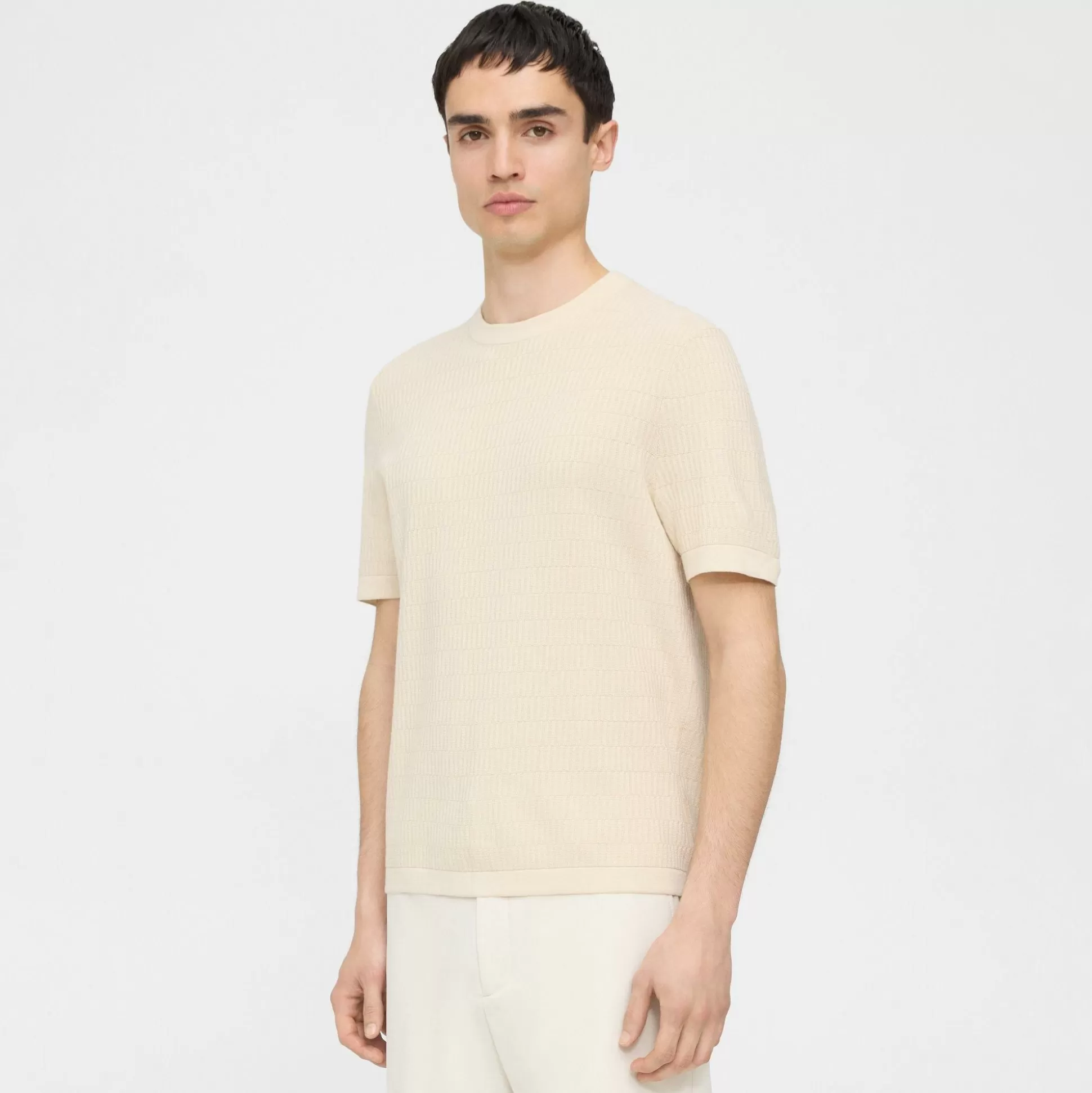 Theory Damian Tee In Cotton-Men T-shirts + Polos | Sweaters + Cardigans