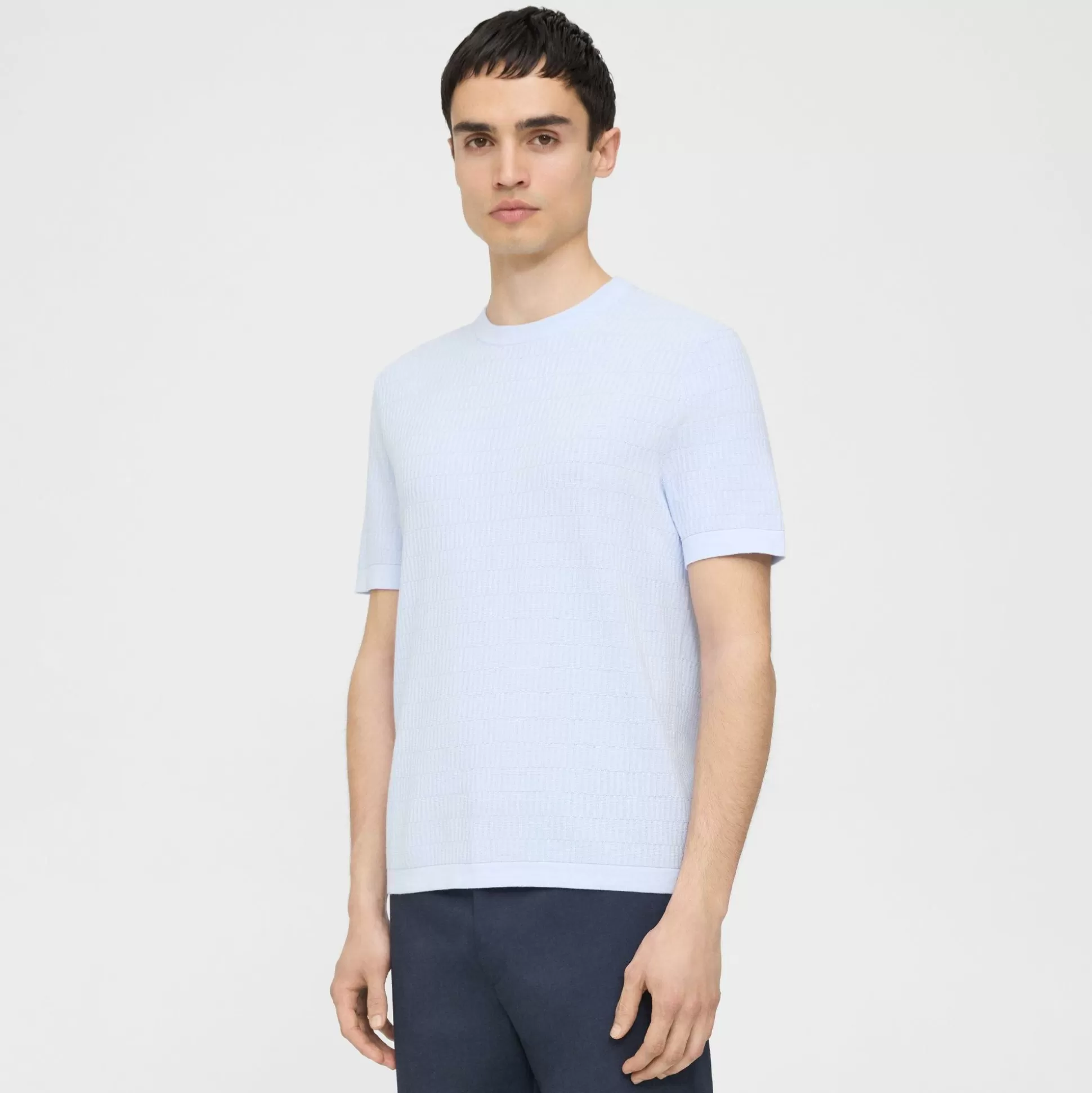 Theory Damian Tee In Cotton-Men T-shirts + Polos | Sweaters + Cardigans