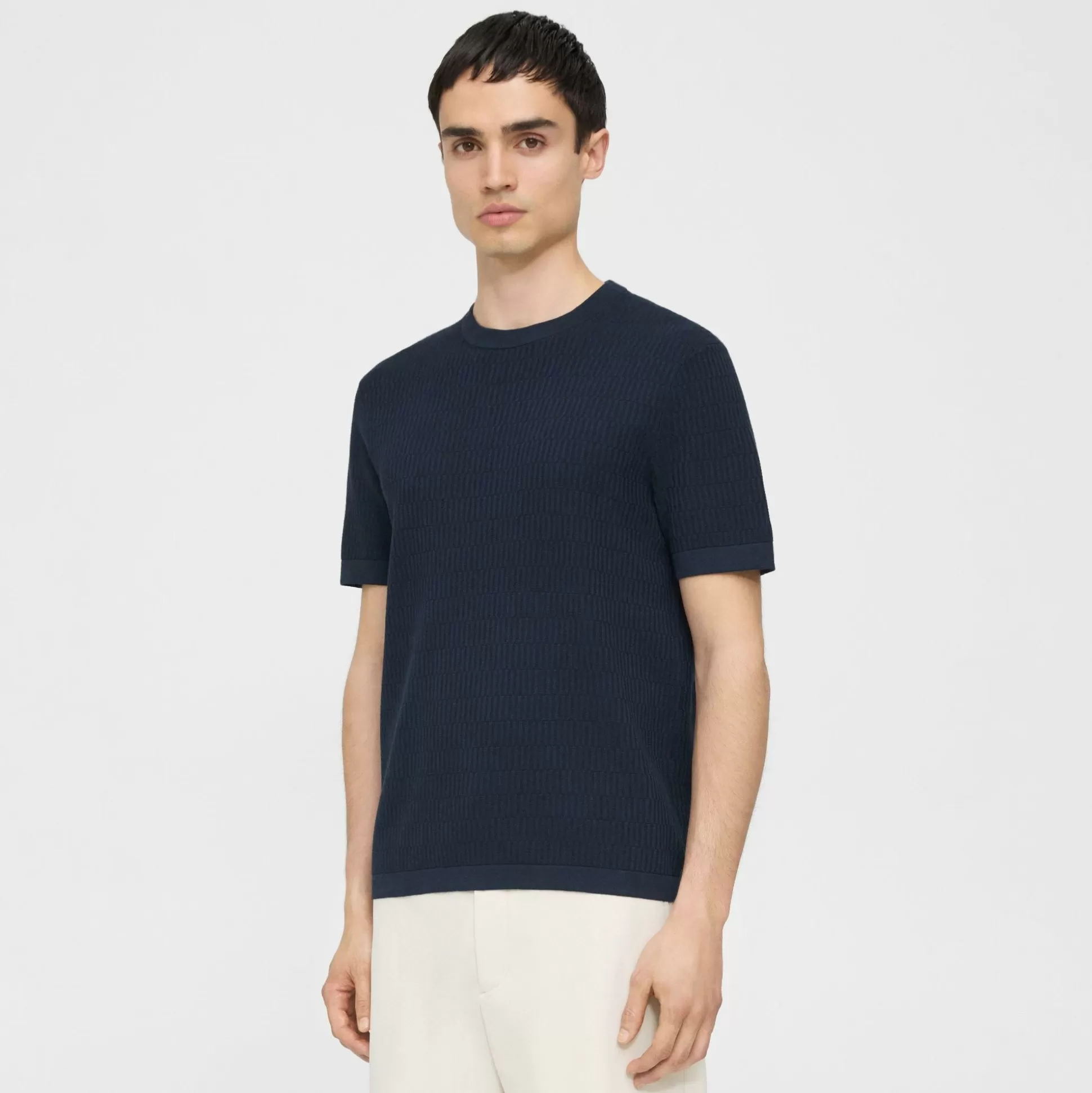 Theory Damian Tee In Cotton-Men Sweaters + Cardigans | T-shirts + Polos