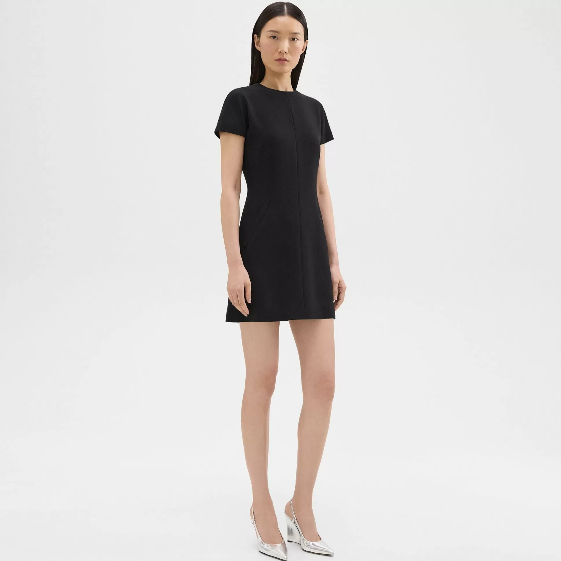 Theory Dolman Sleeve Mini Dress In Admiral Crepe-Women Dresses