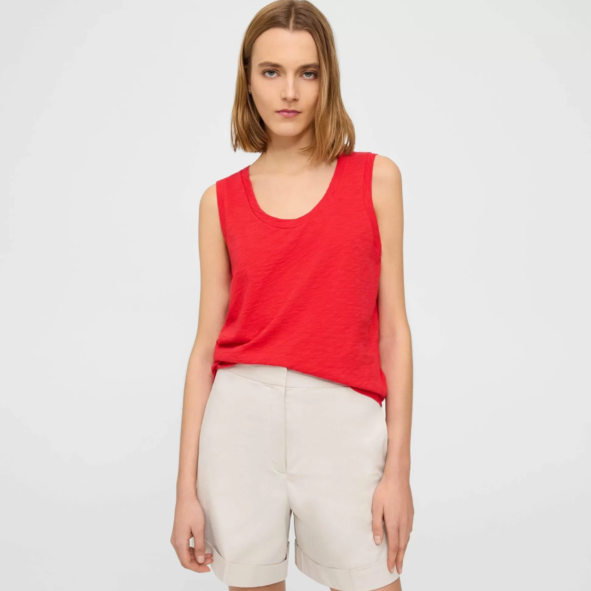 Theory Easy Tank Top In Organic Slub Cotton-Women T-Shirts