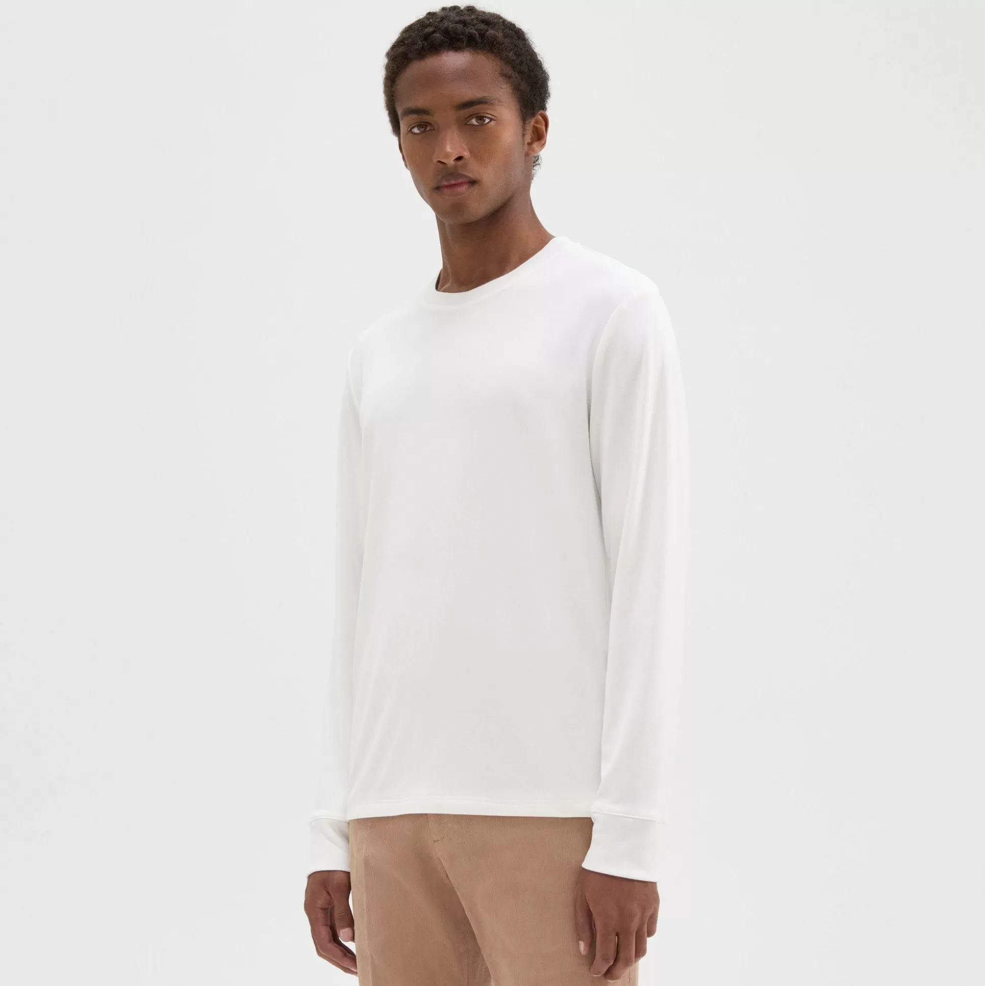 Theory Essential Long-Sleeve Tee In Anemone Modal Jersey-Men T-shirts + Polos