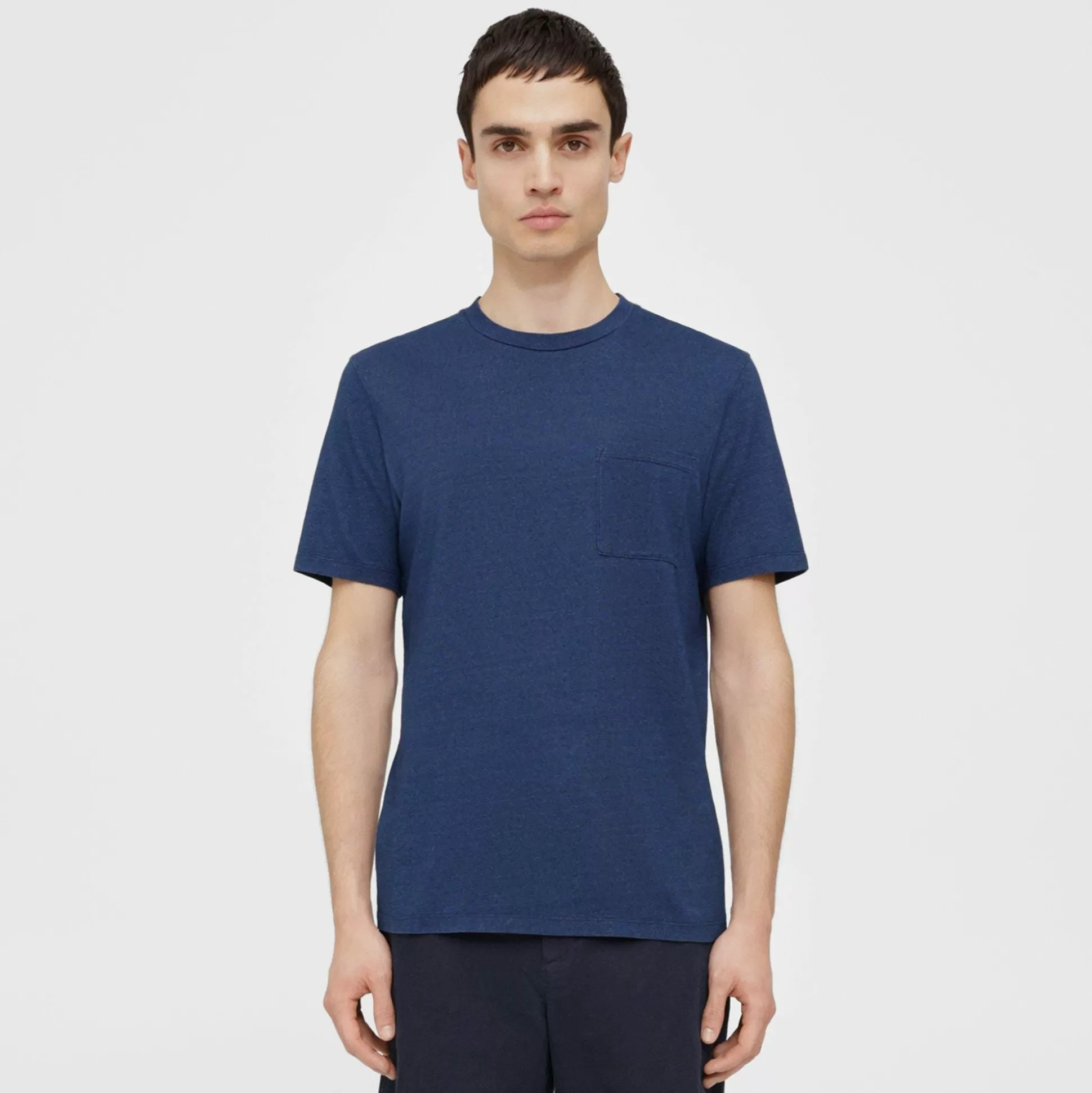 Theory Essential Pocket Tee In Cotton-Modal-Men T-shirts + Polos