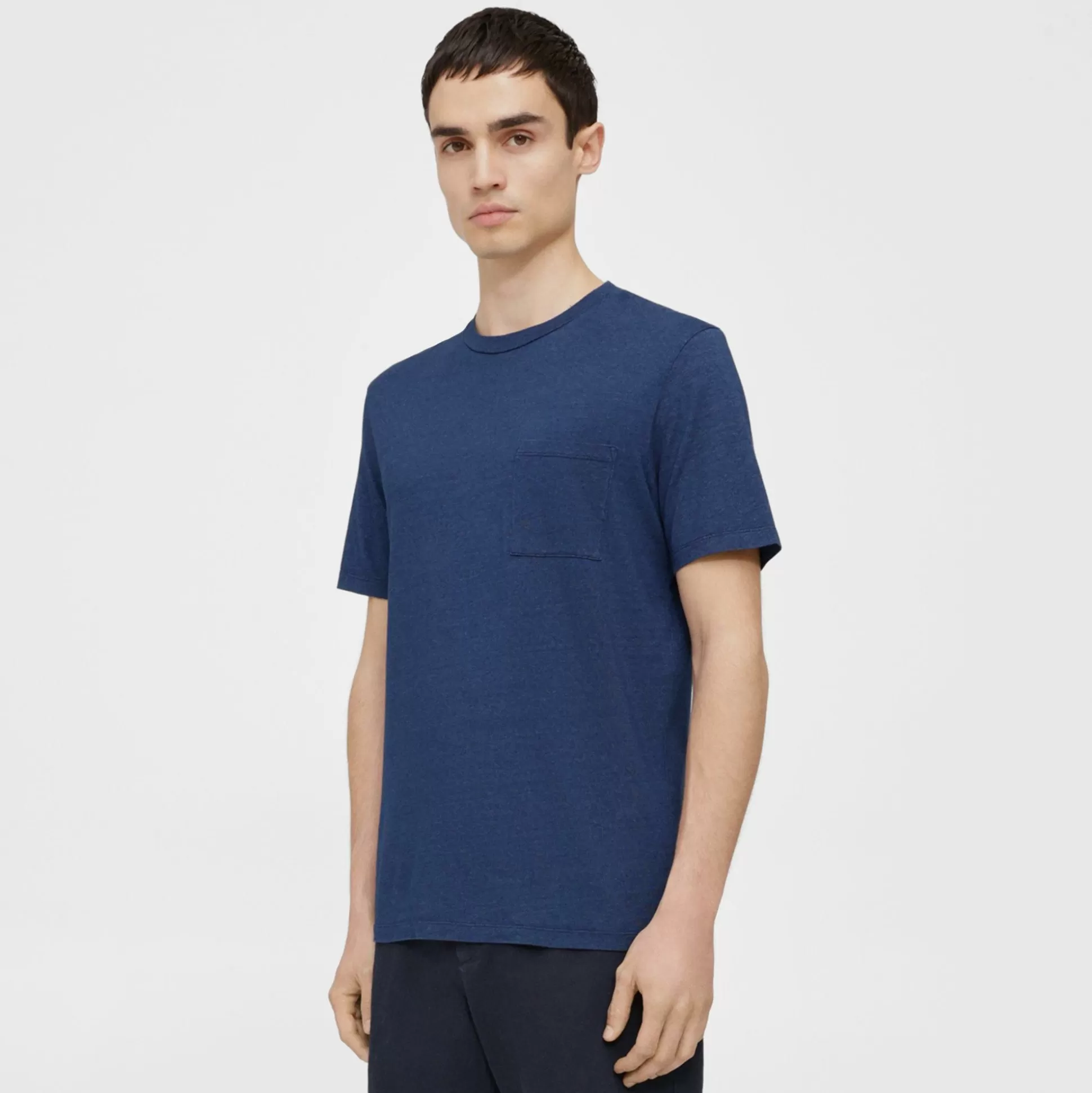 Theory Essential Pocket Tee In Cotton-Modal-Men T-shirts + Polos