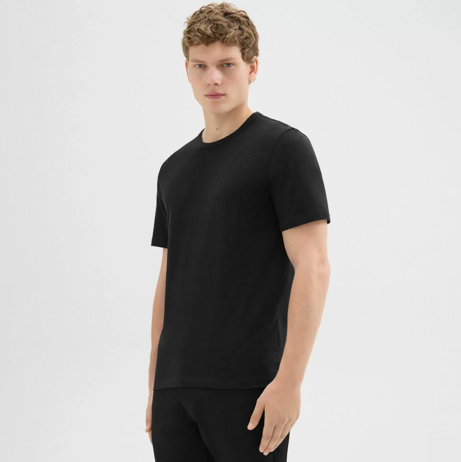 Theory Essential Tee In Cosmos Slub Cotton-Men T-shirts + Polos