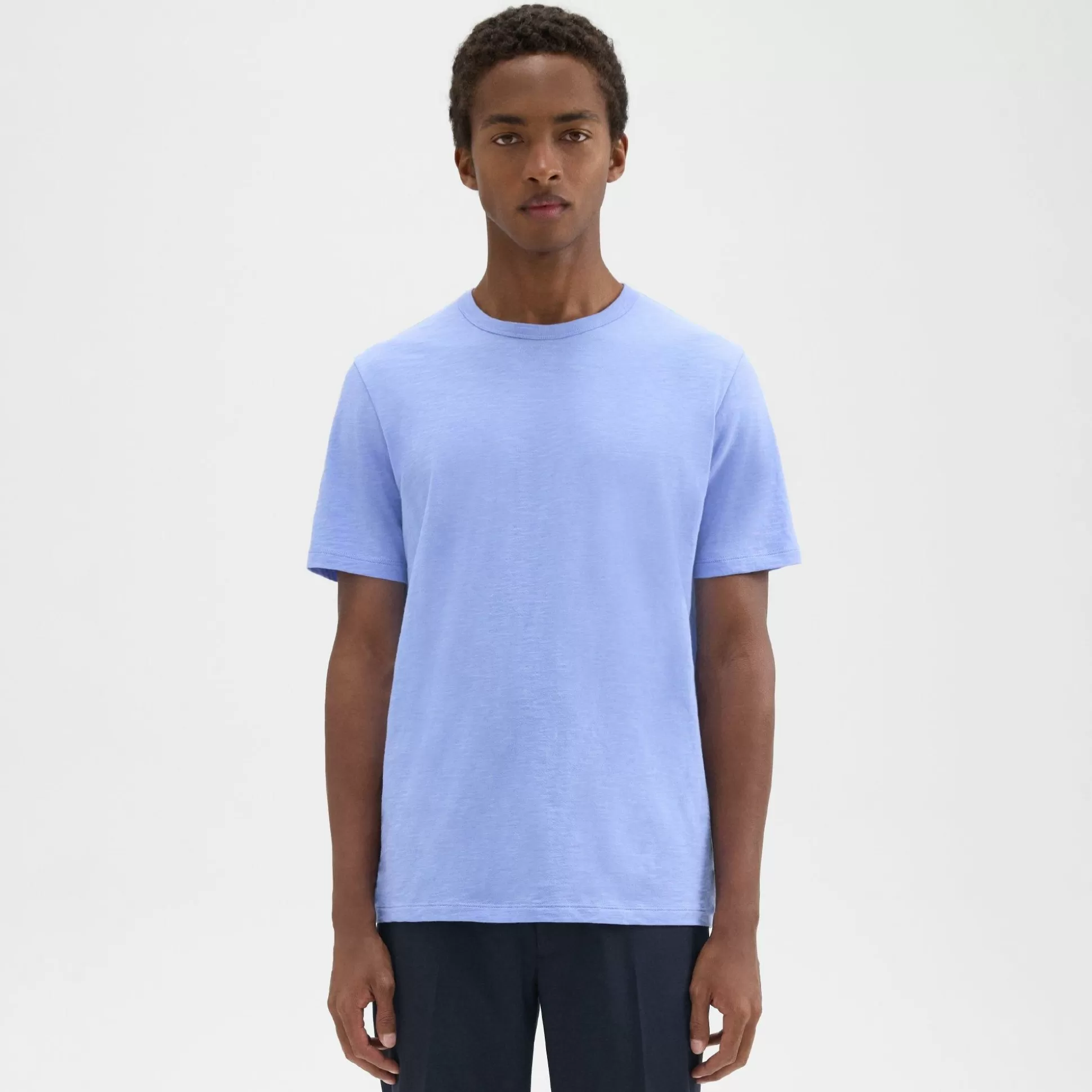 Theory Essential Tee In Cosmos Slub Cotton-Men T-shirts + Polos