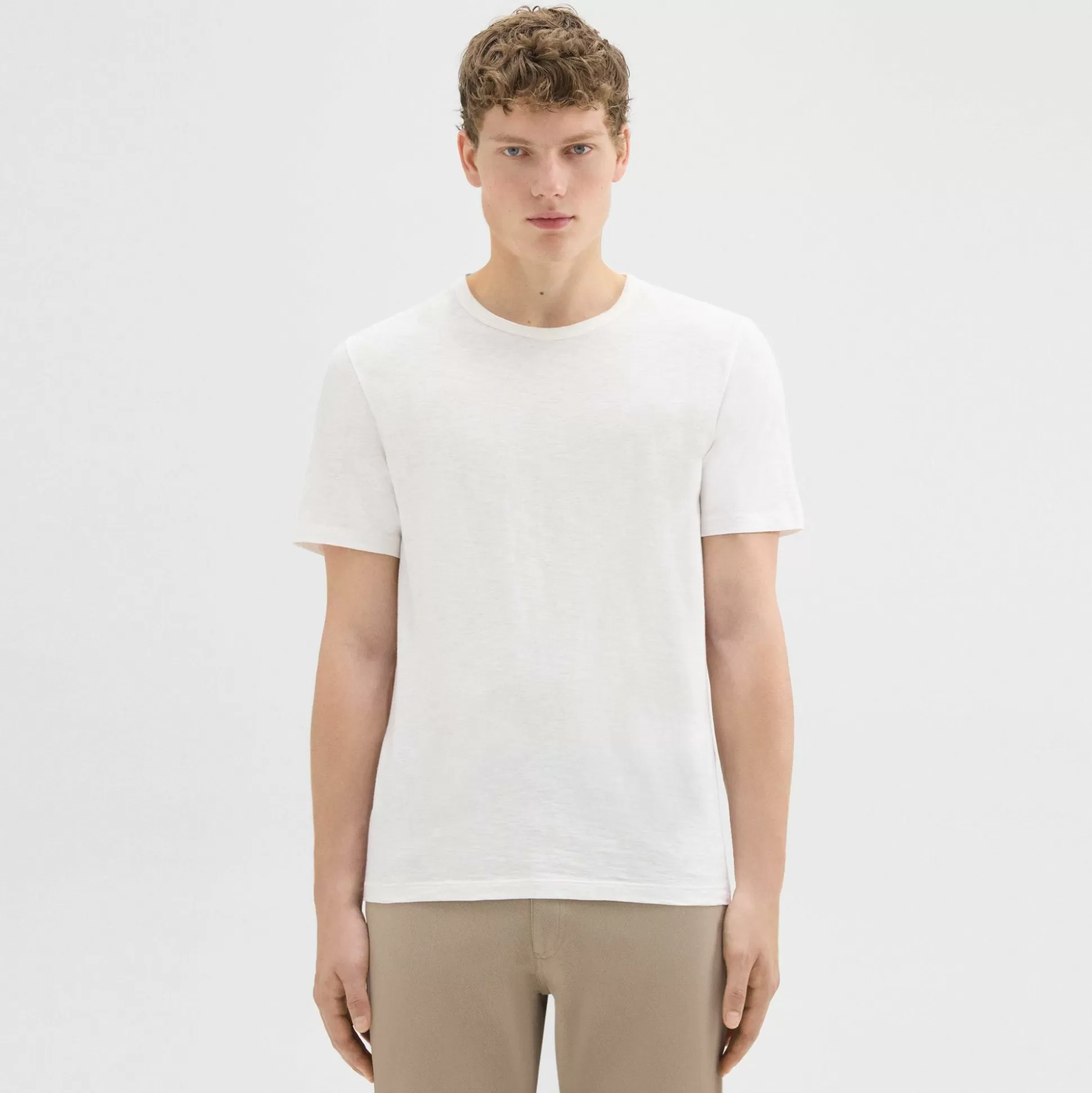 Theory Essential Tee In Cosmos Slub Cotton-Men T-shirts + Polos