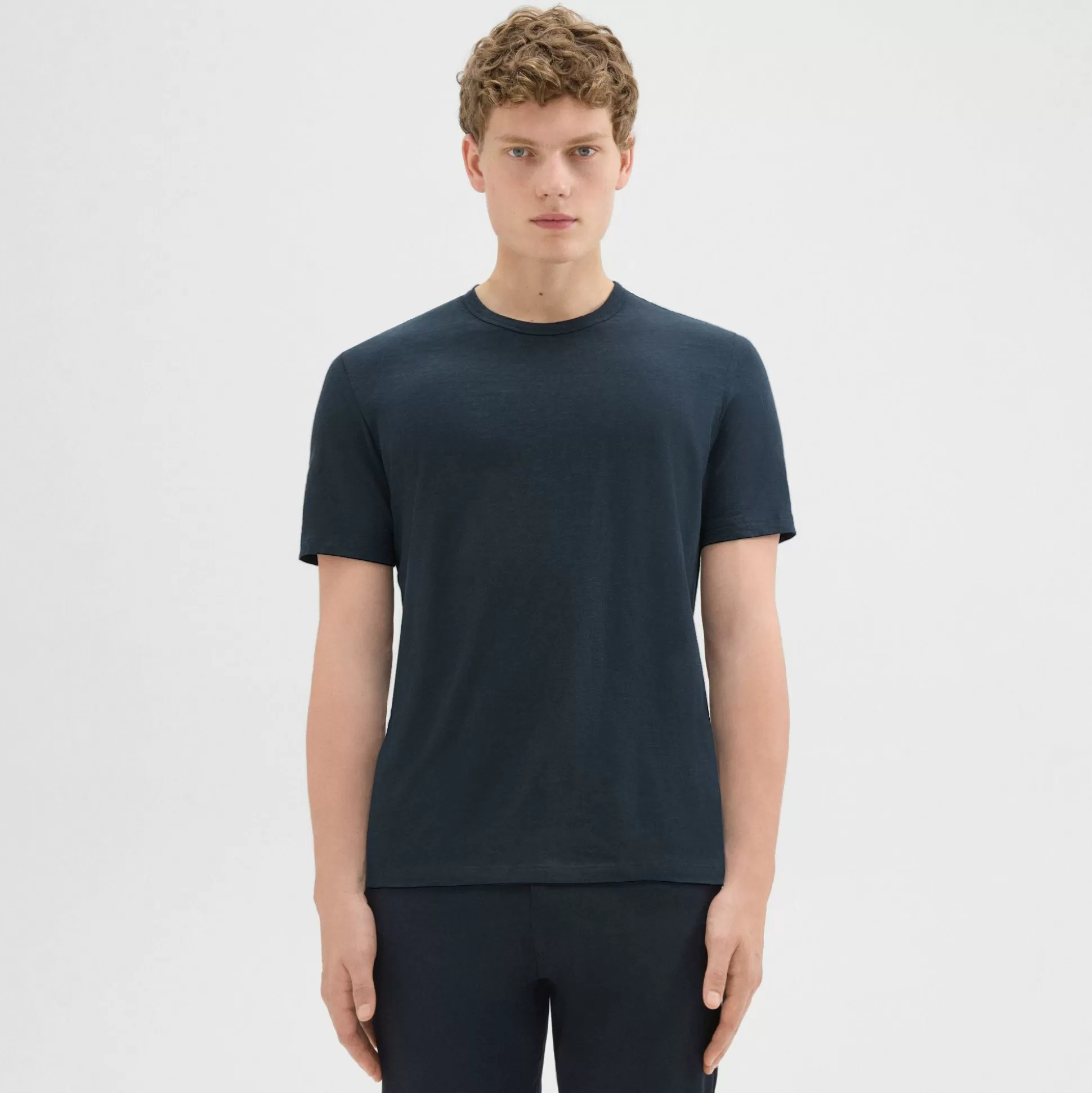 Theory Essential Tee In Cosmos Slub Cotton-Men T-shirts + Polos