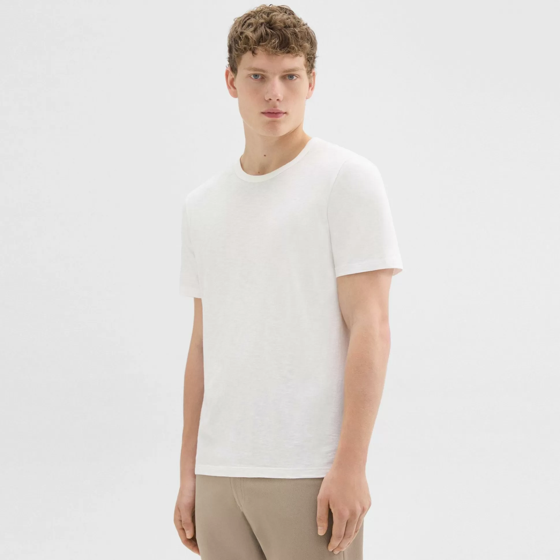 Theory Essential Tee In Cosmos Slub Cotton-Men T-shirts + Polos