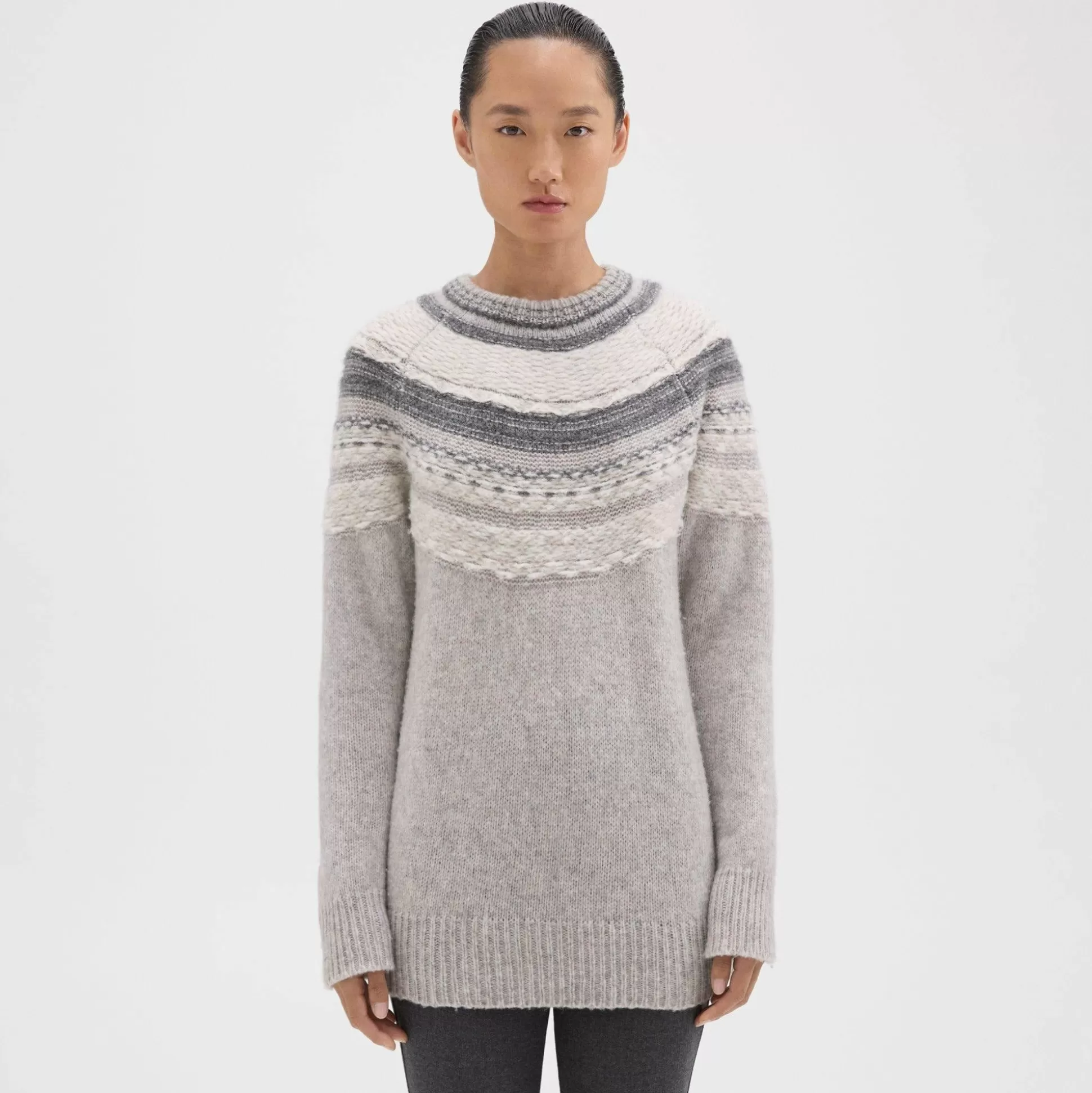 Theory Fair Isle Sweater In Wool-Blend-Women Sweaters + Cardigans