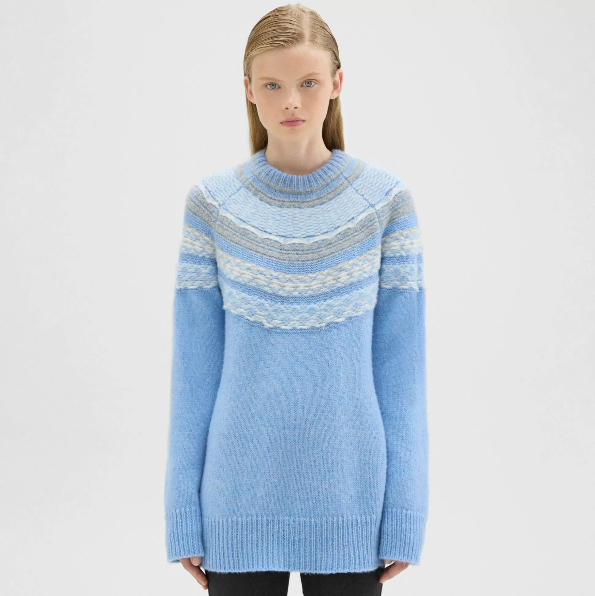 Theory Fair Isle Sweater In Wool-Blend-Women Sweaters + Cardigans