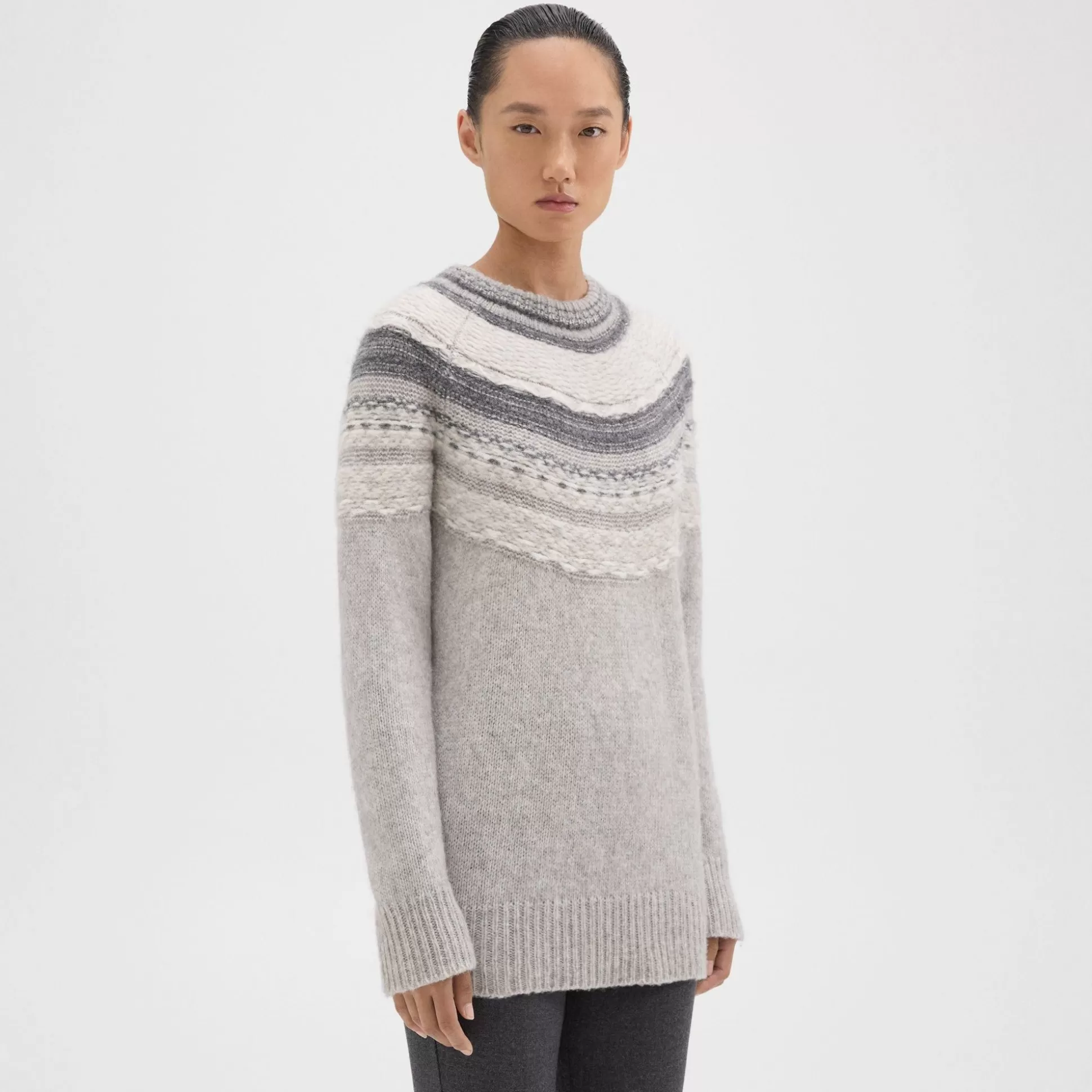 Theory Fair Isle Sweater In Wool-Blend-Women Sweaters + Cardigans