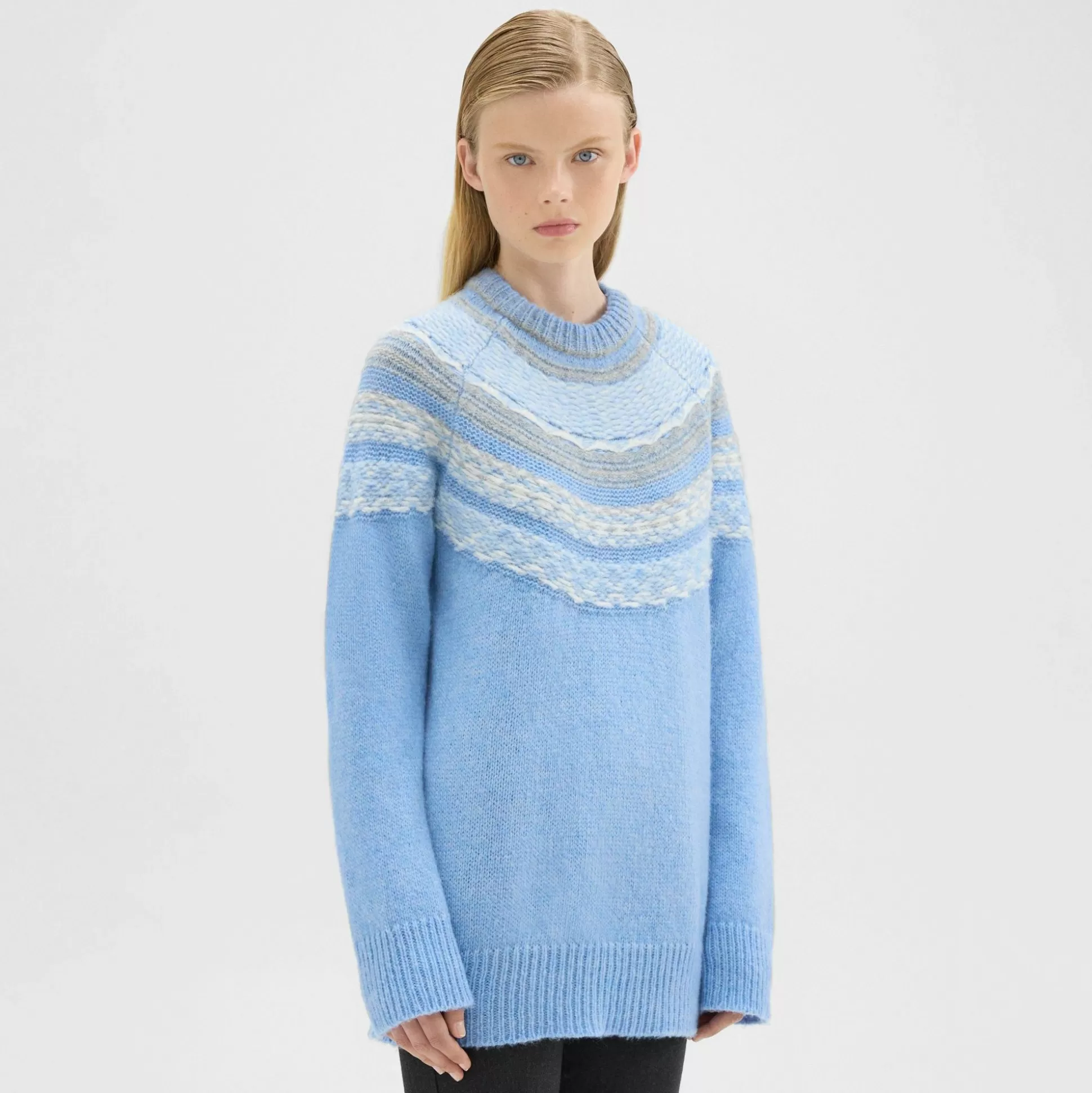 Theory Fair Isle Sweater In Wool-Blend-Women Sweaters + Cardigans