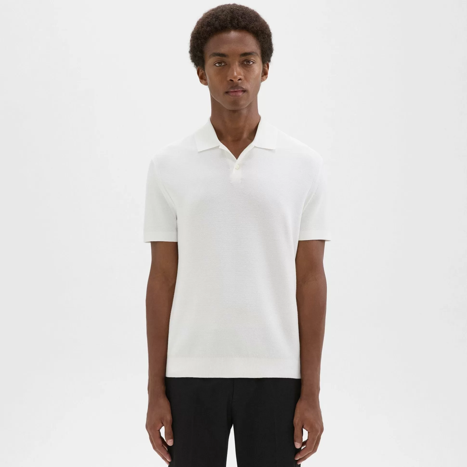 Theory Goris Pique Polo Shirt In Light Bilen-Men T-shirts + Polos | Sweaters + Cardigans