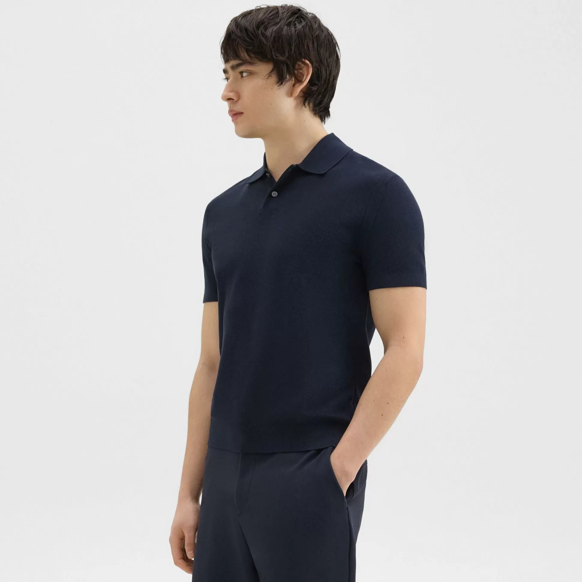 Theory Goris Pique Polo Shirt In Light Bilen-Men T-shirts + Polos | Sweaters + Cardigans