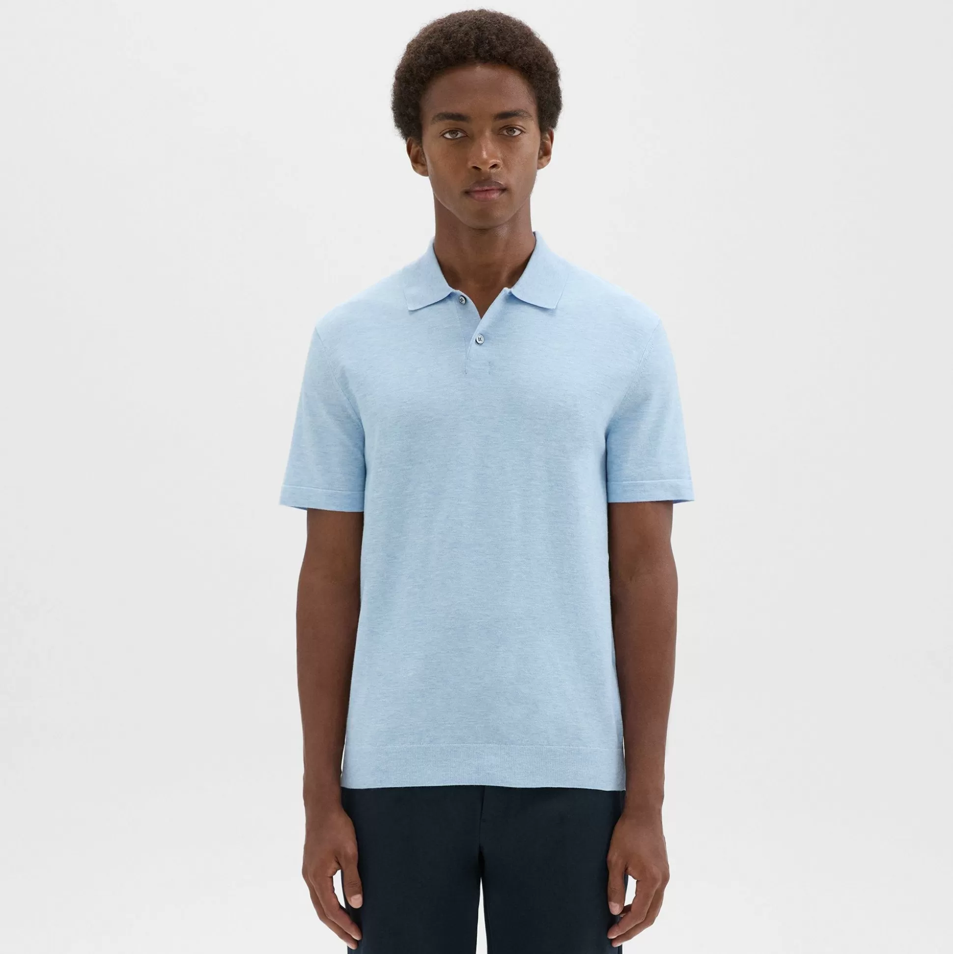 Theory Goris Polo Shirt In Light Bilen-Men T-shirts + Polos | Sweaters + Cardigans