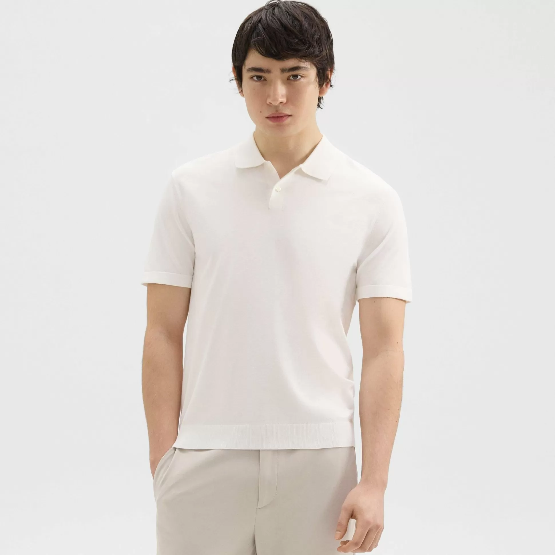 Theory Goris Polo Shirt In Light Bilen-Men T-shirts + Polos | Sweaters + Cardigans