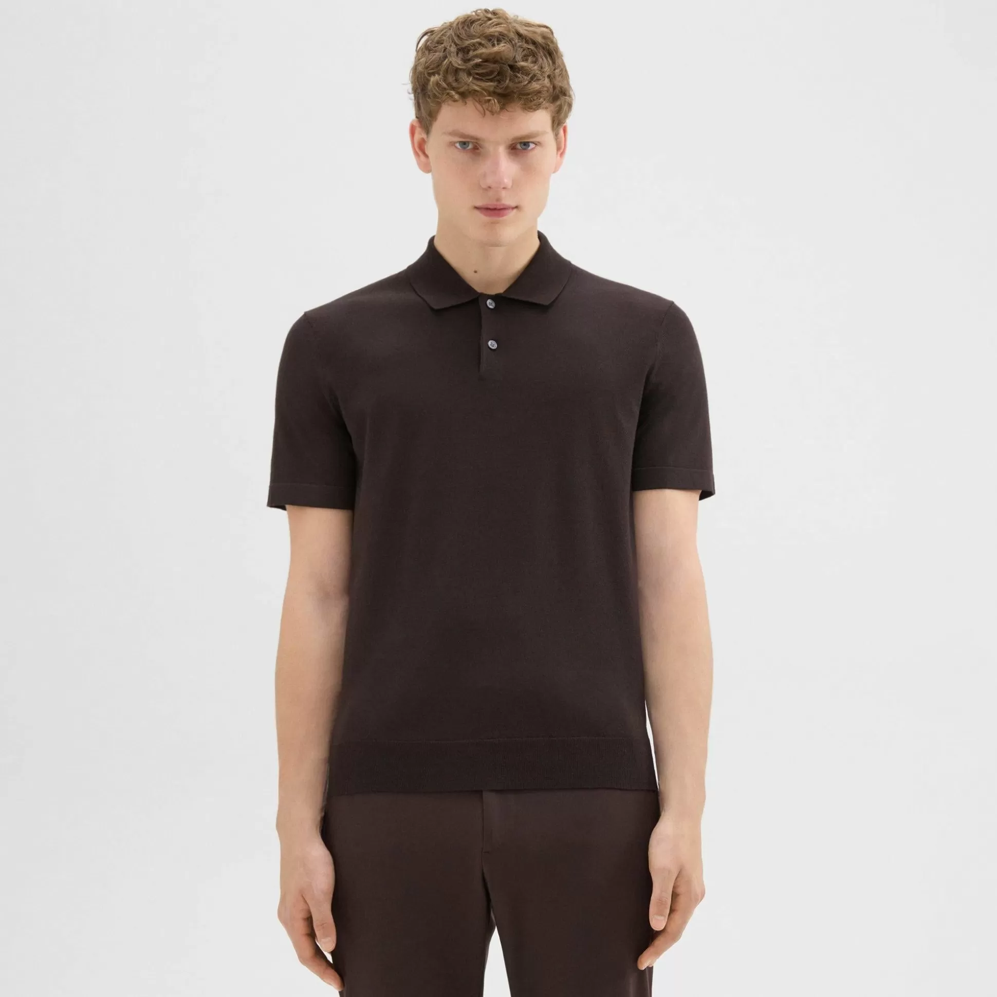 Theory Goris Polo Shirt In Light Bilen-Men Sweaters + Cardigans | T-shirts + Polos