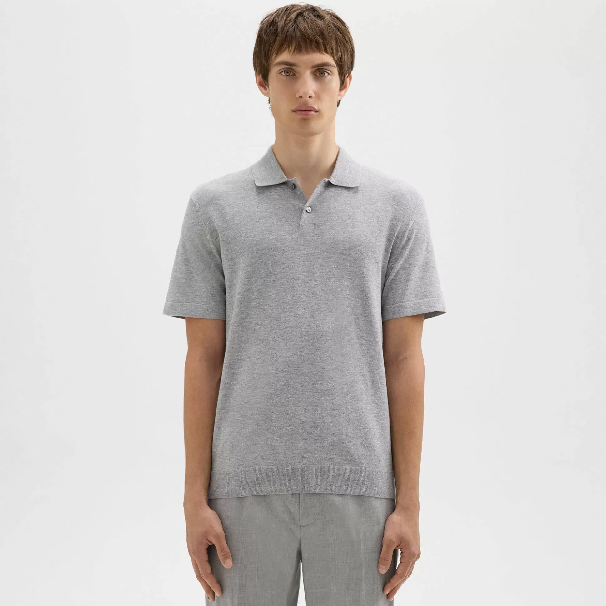 Theory Goris Polo Shirt In Light Bilen-Men T-shirts + Polos | Sweaters + Cardigans