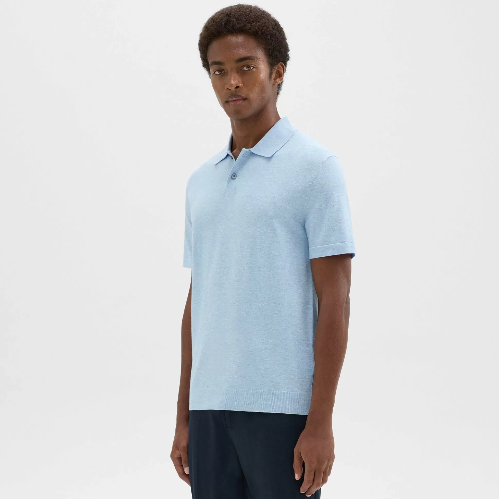 Theory Goris Polo Shirt In Light Bilen-Men T-shirts + Polos | Sweaters + Cardigans