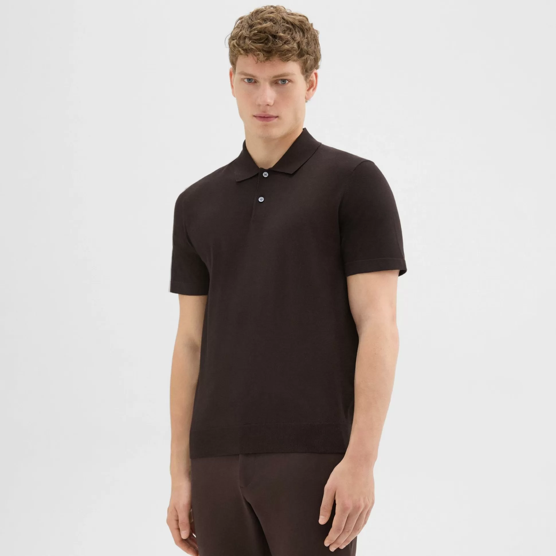 Theory Goris Polo Shirt In Light Bilen-Men Sweaters + Cardigans | T-shirts + Polos