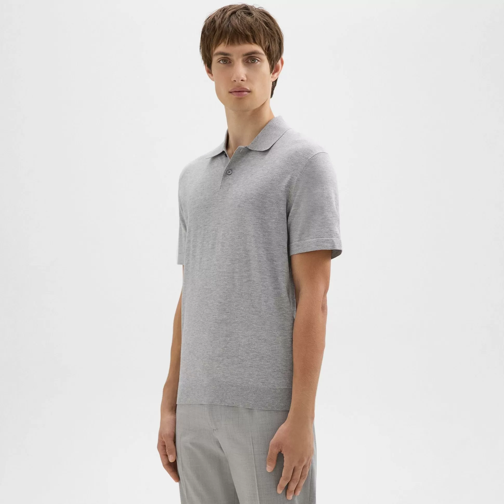 Theory Goris Polo Shirt In Light Bilen-Men T-shirts + Polos | Sweaters + Cardigans