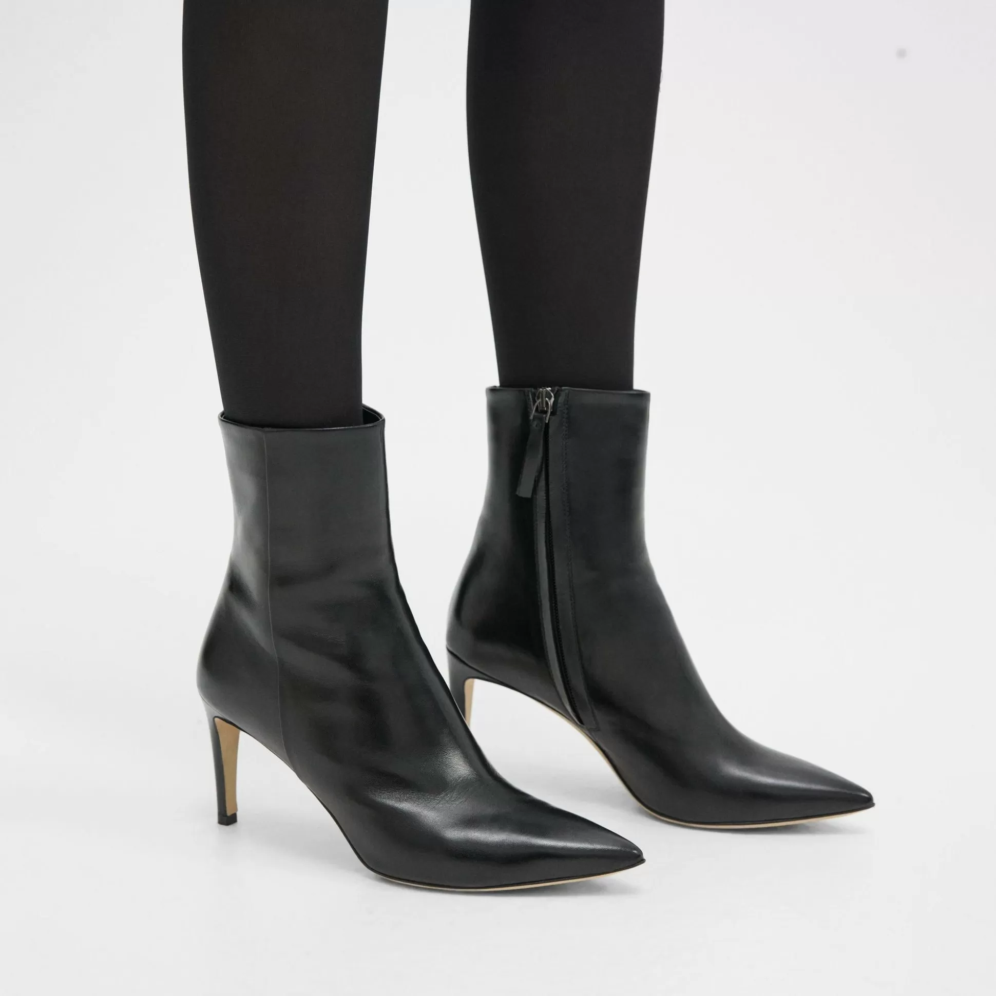 Theory Heel Bootie In Leather-Women Shoes