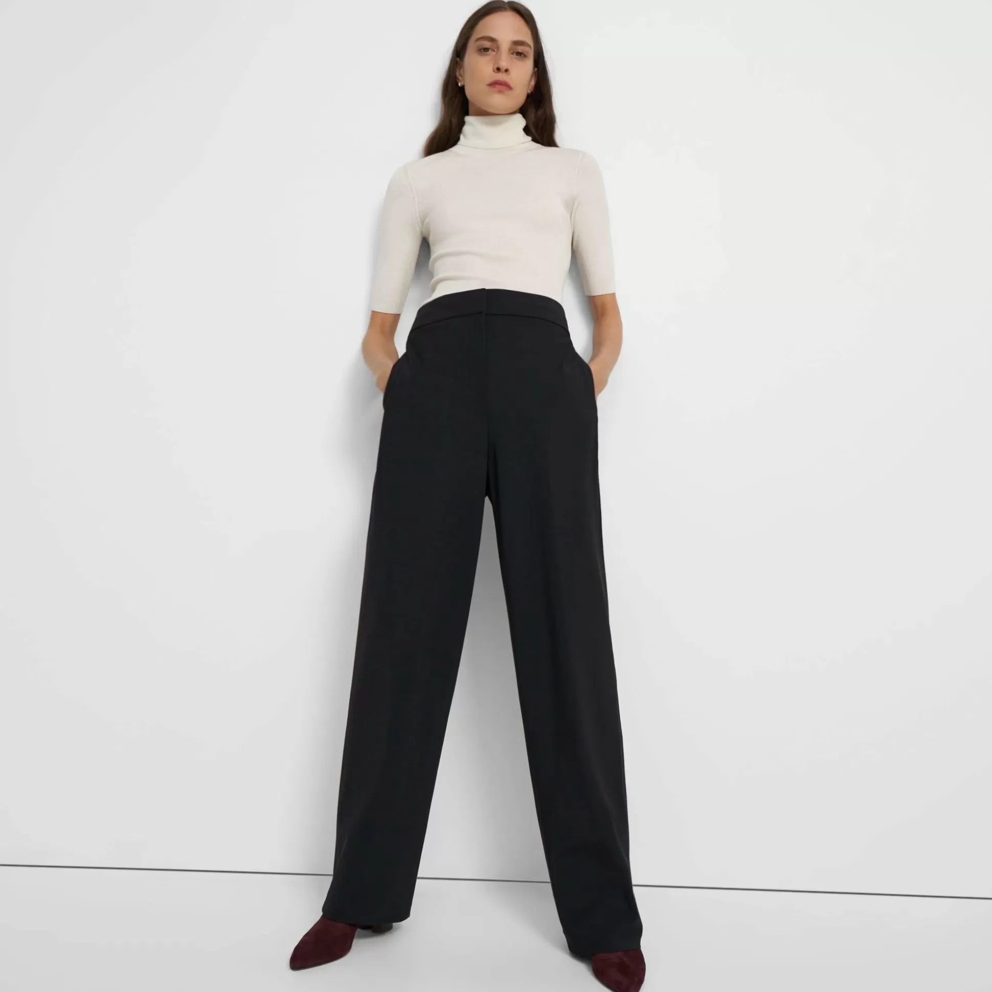 Theory High-Waisted Pant In Precision Ponte-Women Suits | Pants