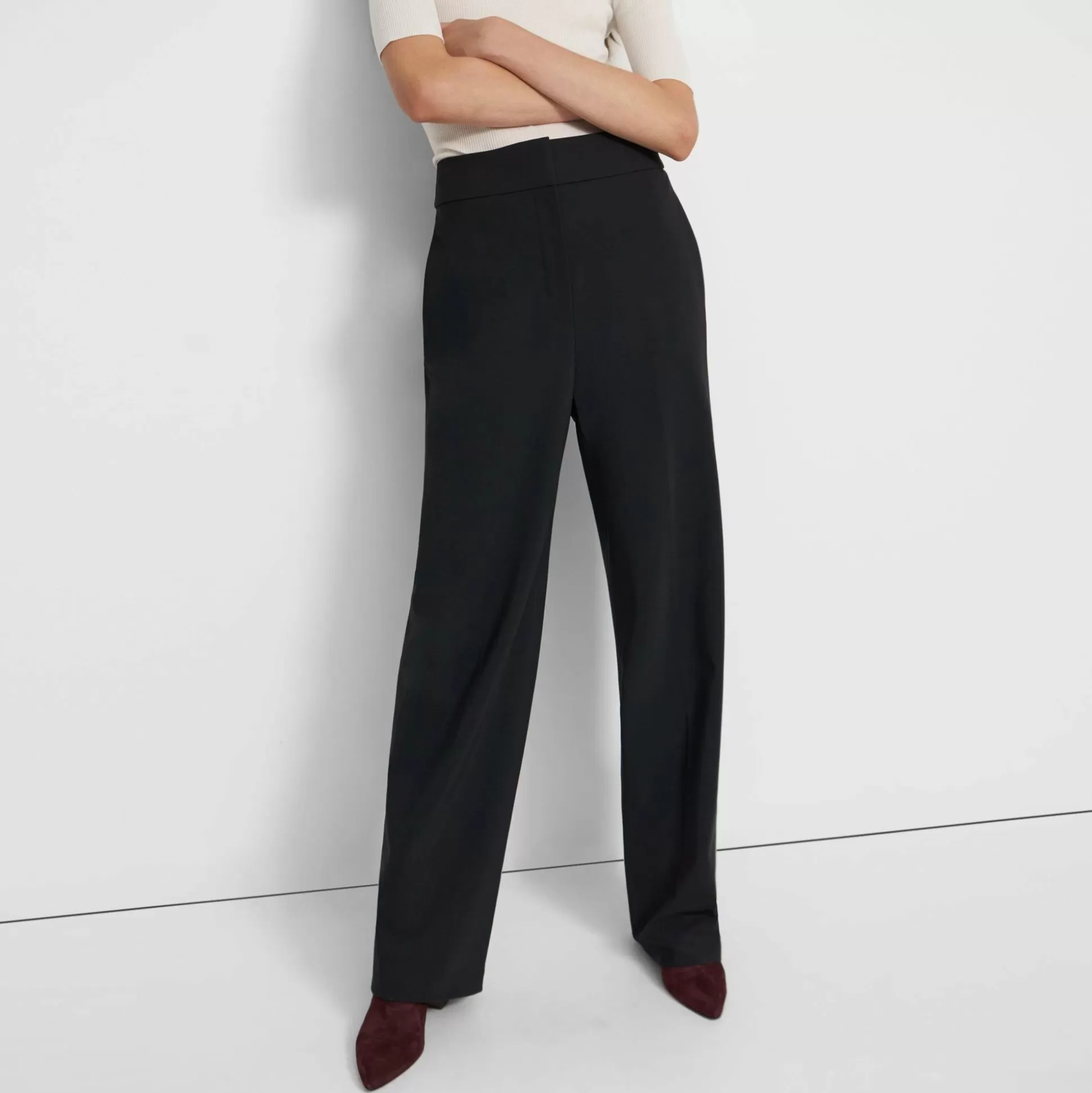 Theory High-Waisted Pant In Precision Ponte-Women Suits | Pants