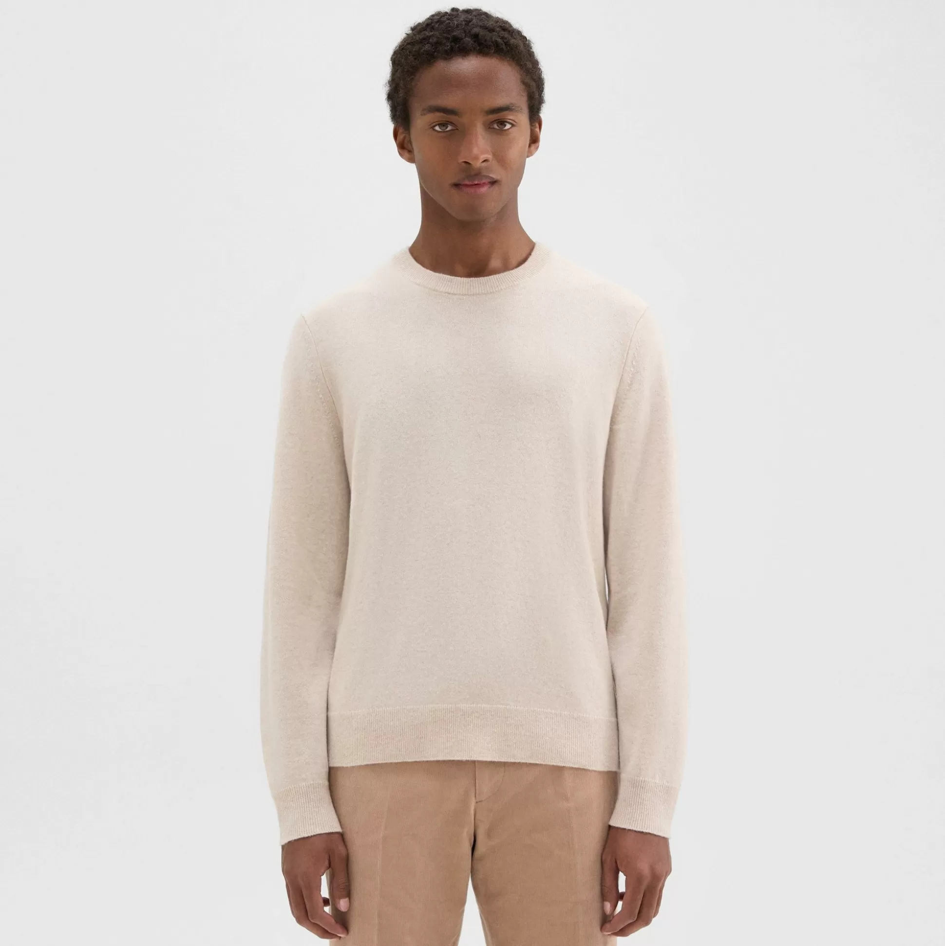 Theory Hilles Crewneck Sweater In Cashmere-Men Sweaters + Cardigans