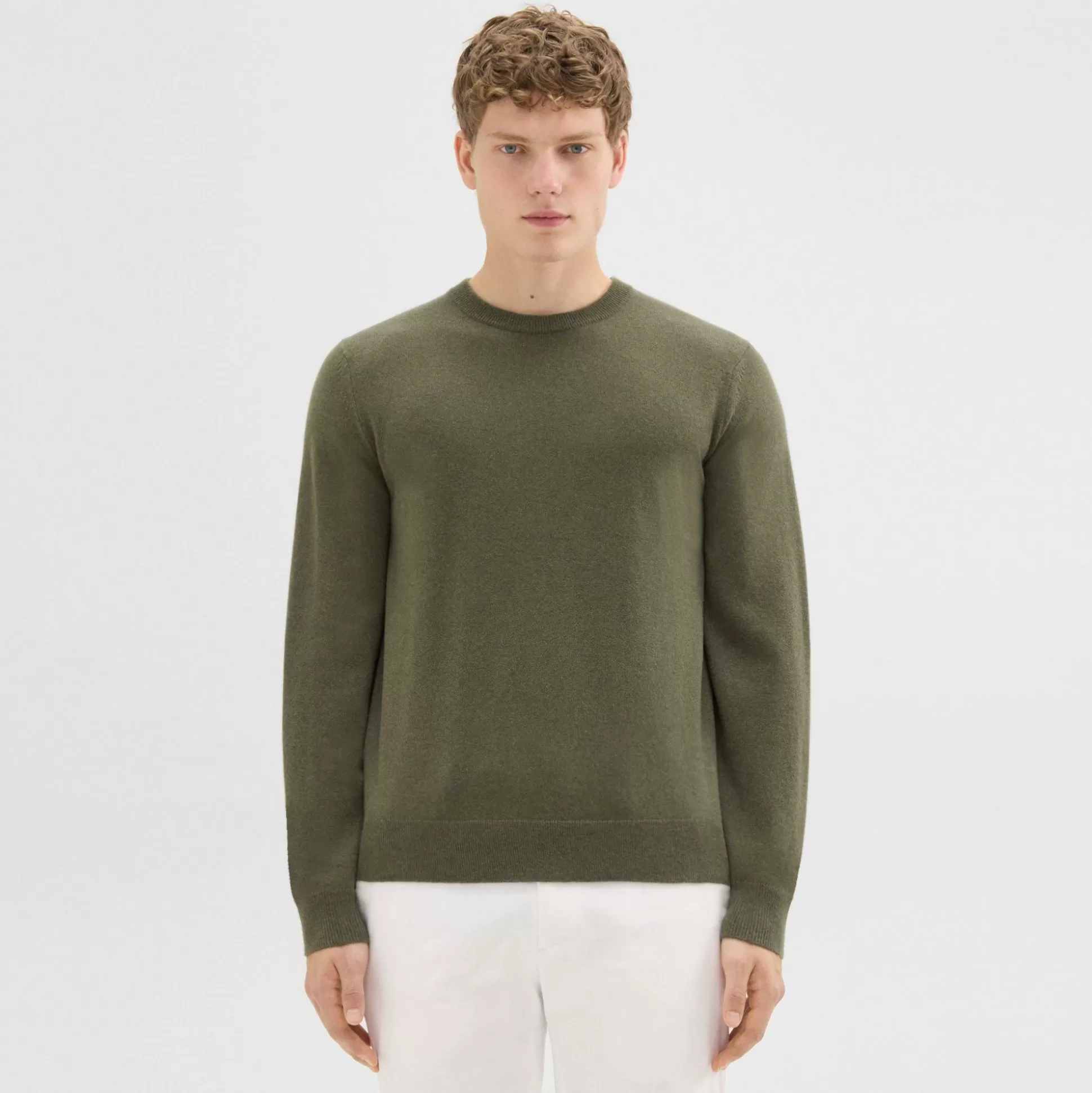 Theory Hilles Crewneck Sweater In Cashmere-Men Sweaters + Cardigans