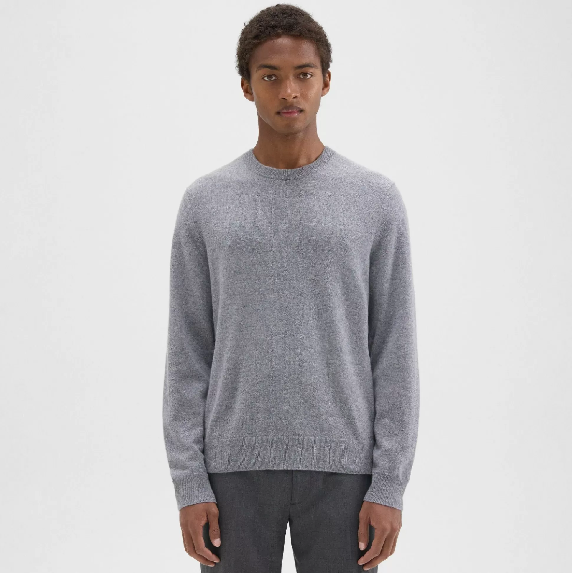 Theory Hilles Crewneck Sweater In Cashmere-Men Sweaters + Cardigans