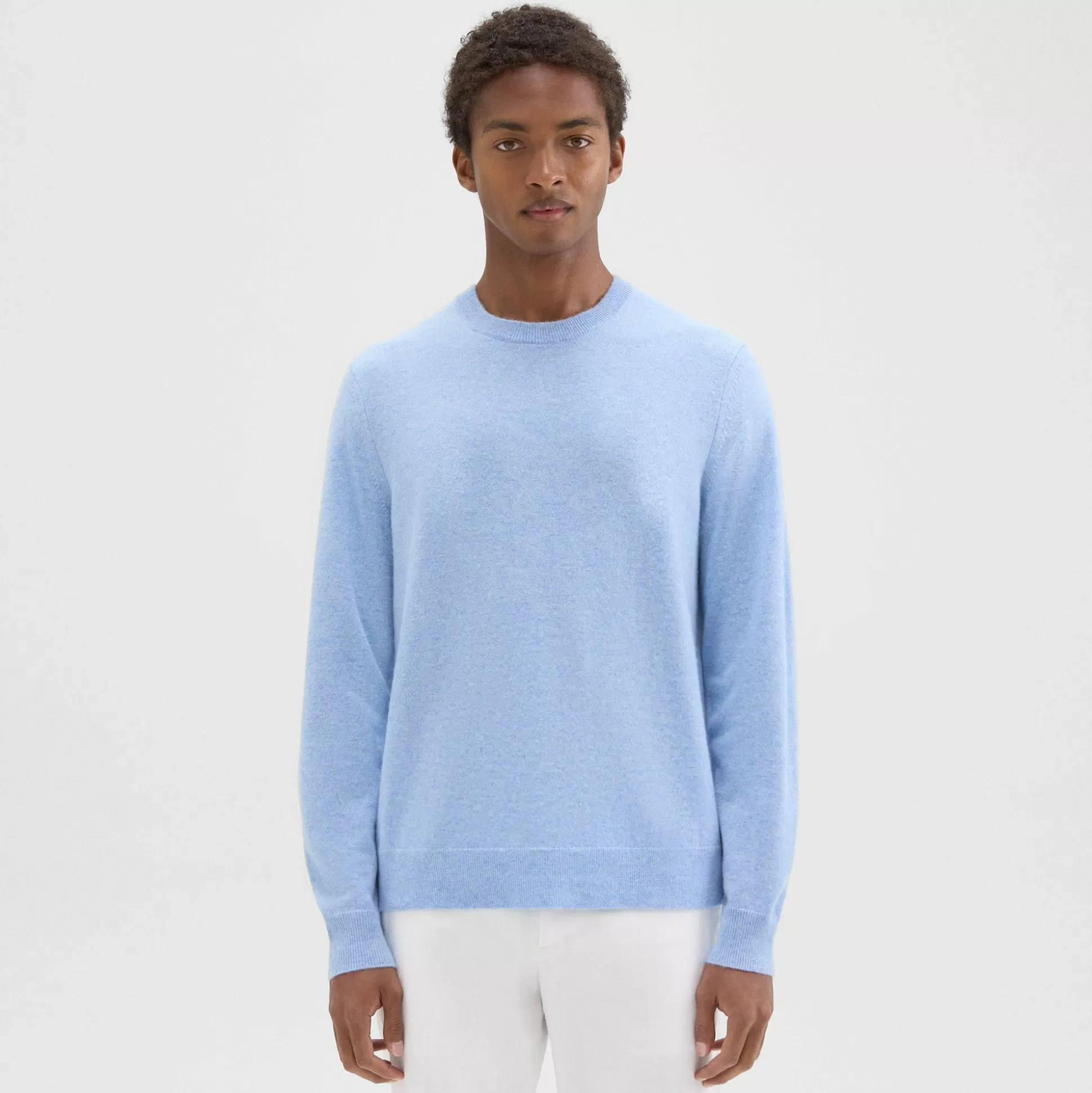 Theory Hilles Crewneck Sweater In Cashmere-Men Sweaters + Cardigans