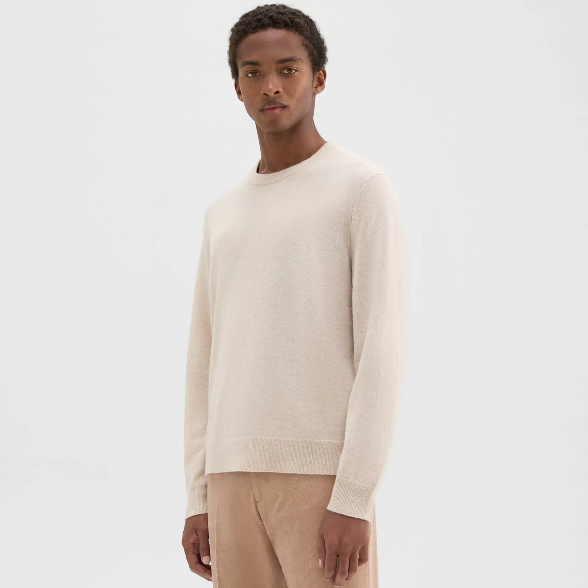 Theory Hilles Crewneck Sweater In Cashmere-Men Sweaters + Cardigans