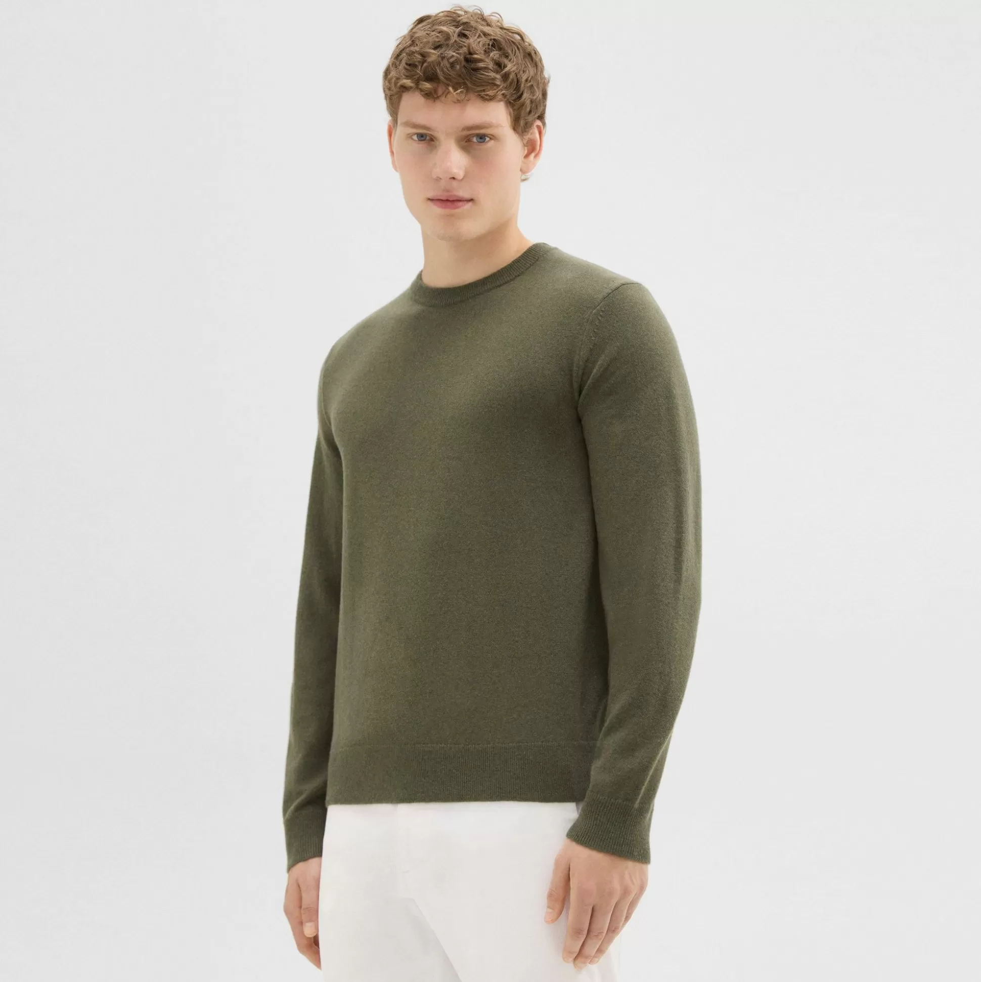 Theory Hilles Crewneck Sweater In Cashmere-Men Sweaters + Cardigans