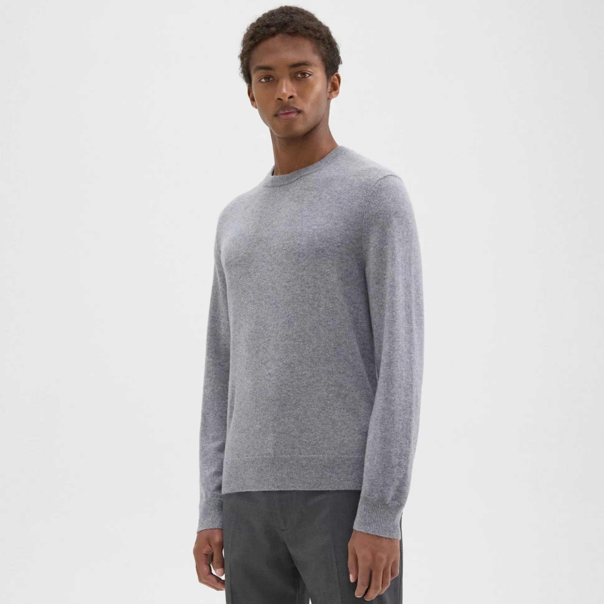 Theory Hilles Crewneck Sweater In Cashmere-Men Sweaters + Cardigans