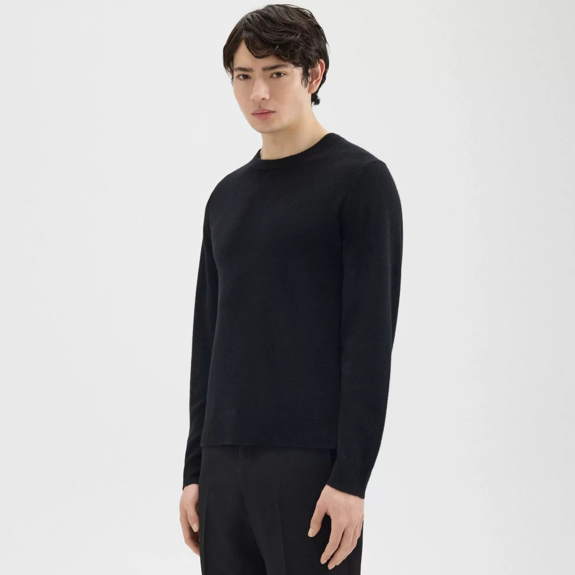 Theory Hilles Crewneck Sweater In Cashmere-Men Sweaters + Cardigans