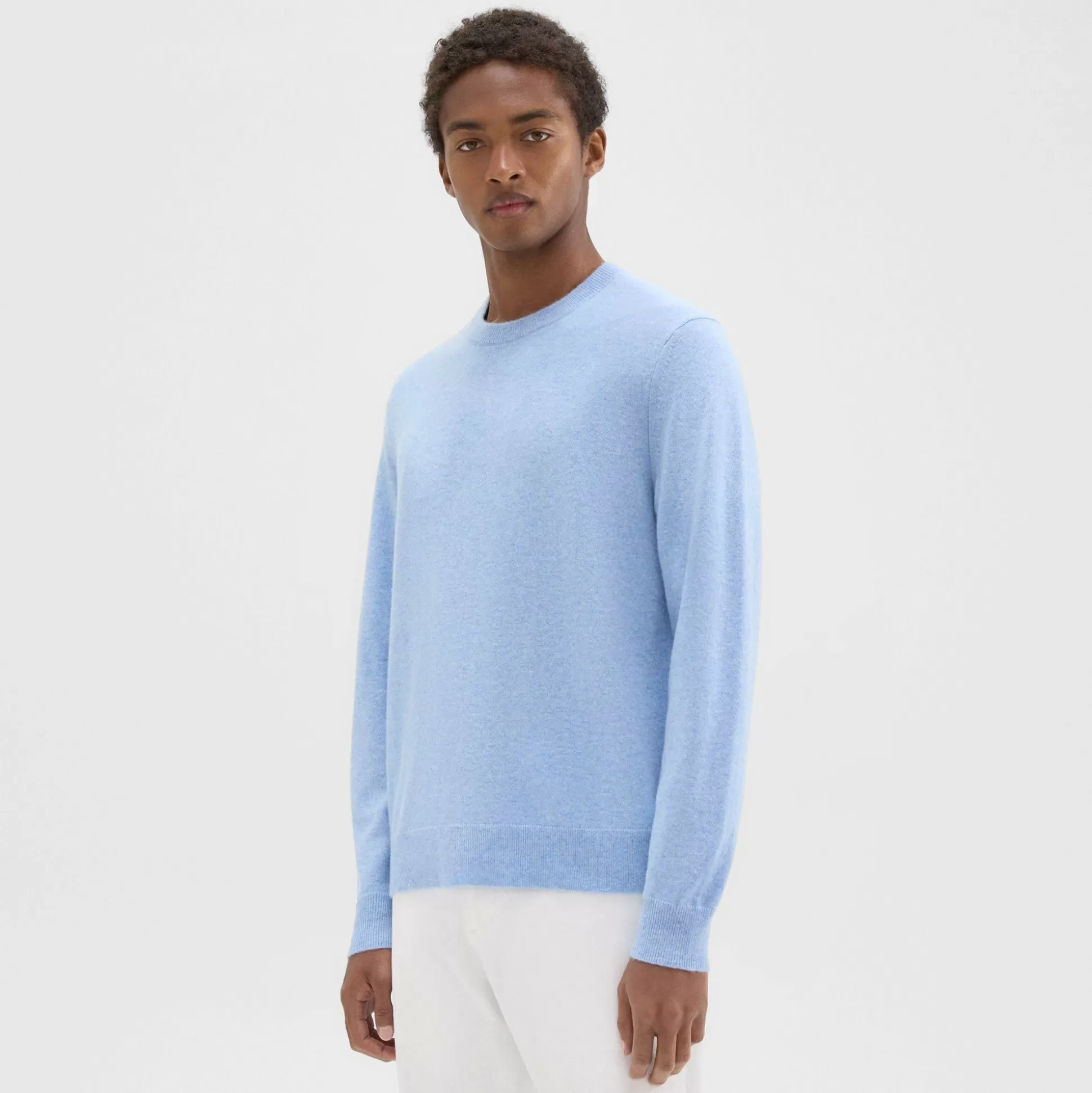 Theory Hilles Crewneck Sweater In Cashmere-Men Sweaters + Cardigans