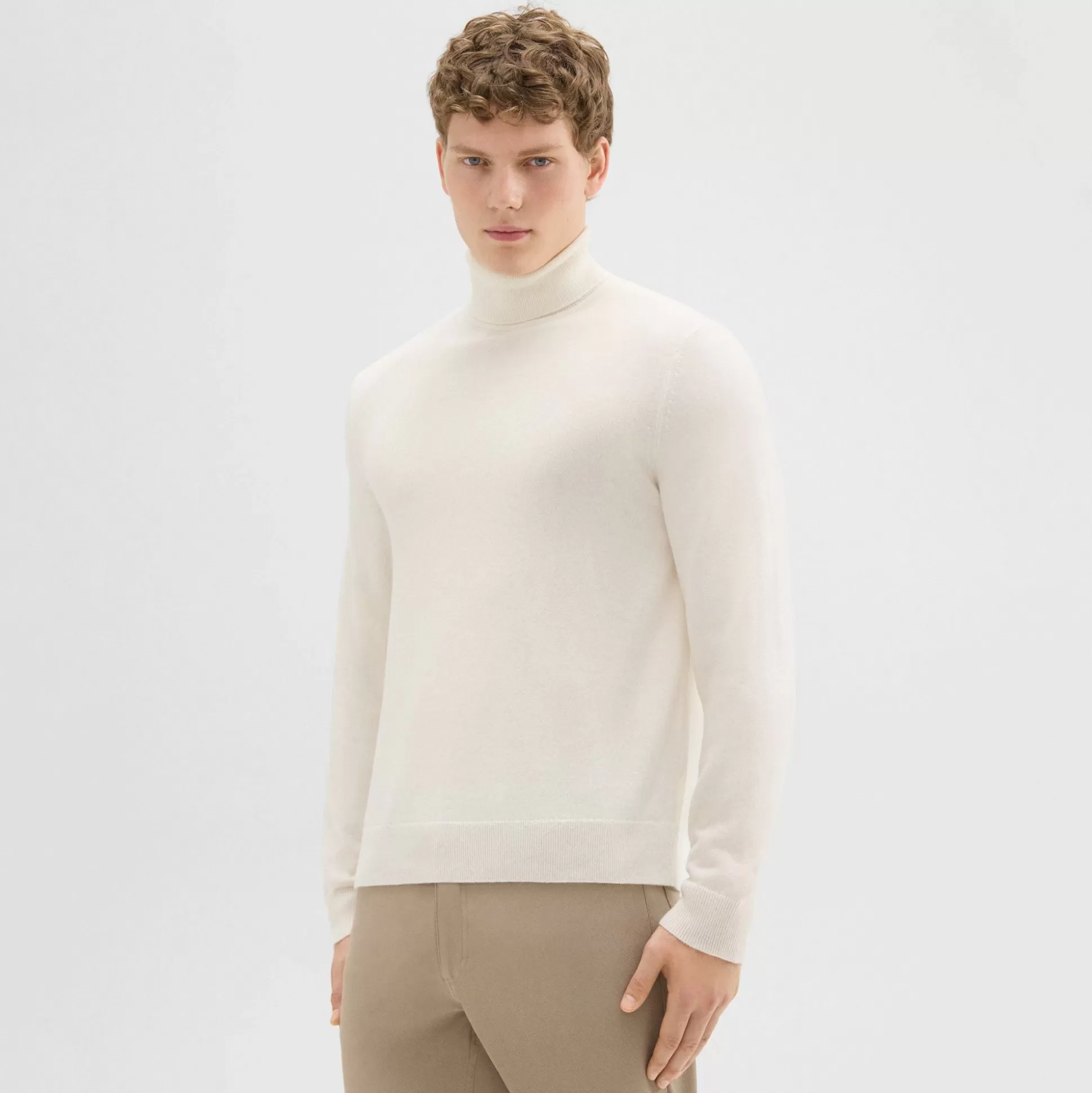 Theory Hilles Turtleneck Sweater In Cashmere-Men Sweaters + Cardigans